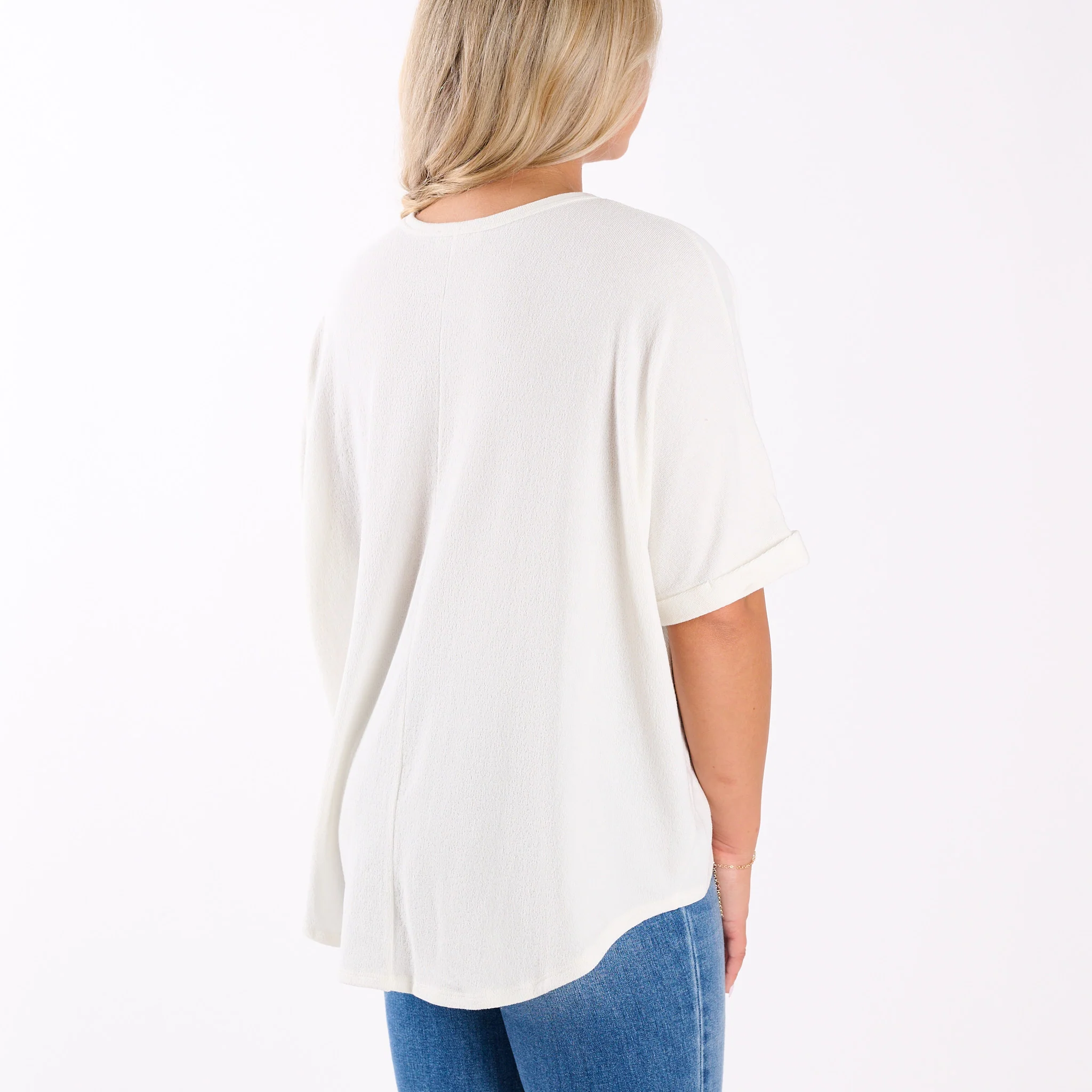 Crepe Swing Short Sleeve Top - Image 4
