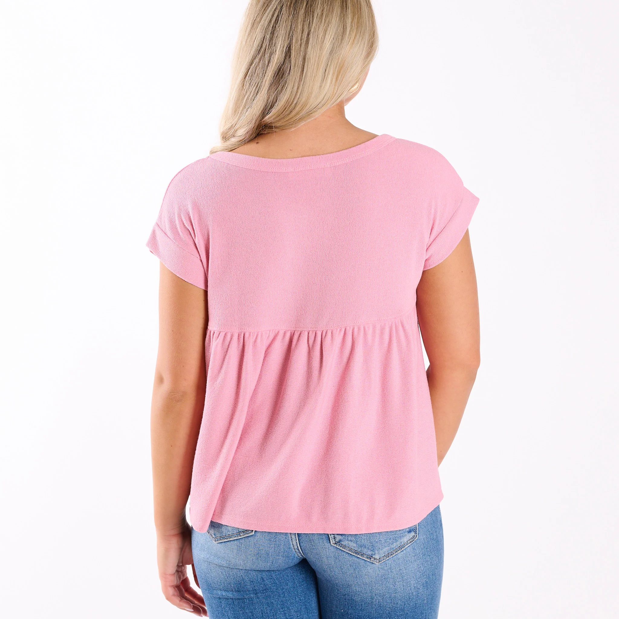 Crepe Babydoll Short Sleeve Top - Image 3
