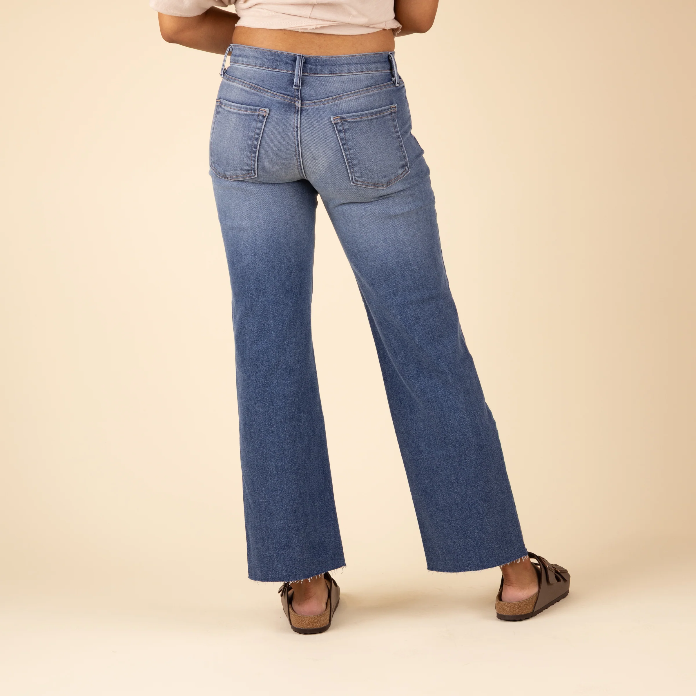 Slim Palazzo Jeans in Medium Wash - Image 5