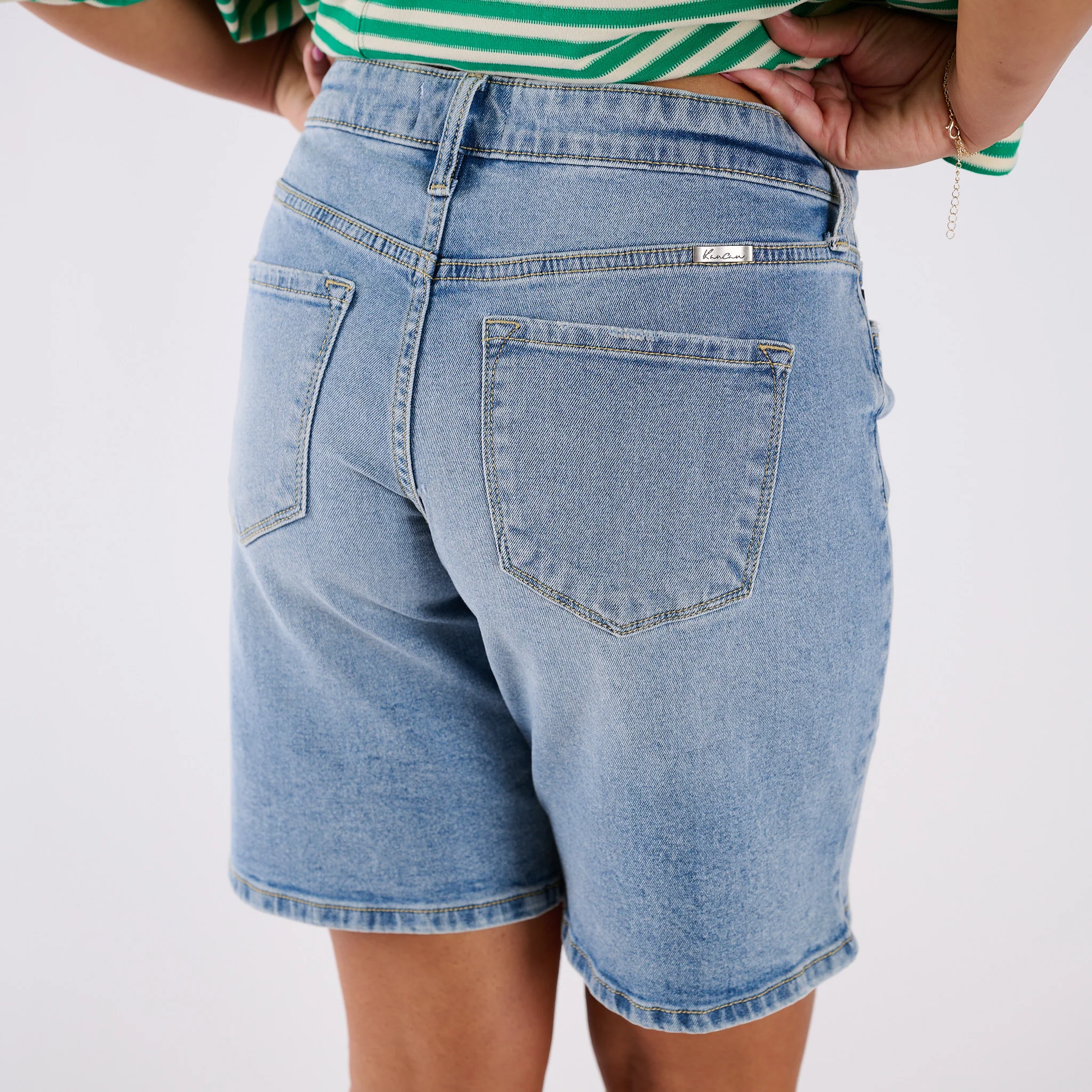 Mid Rise Comfort Medium Wash Bermuda Shorts - Image 4