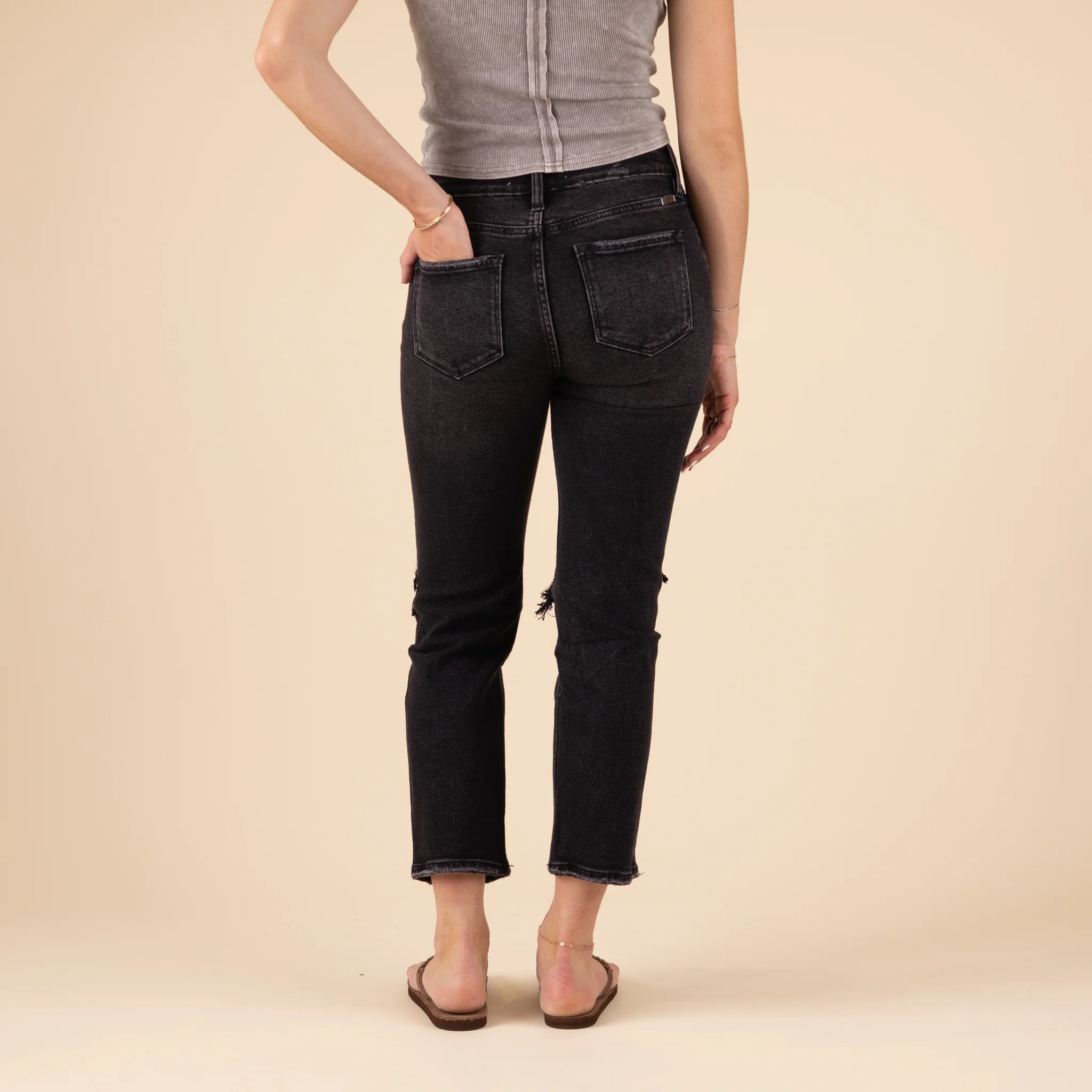 The Distressed Knee Straight Jeans - Image 4