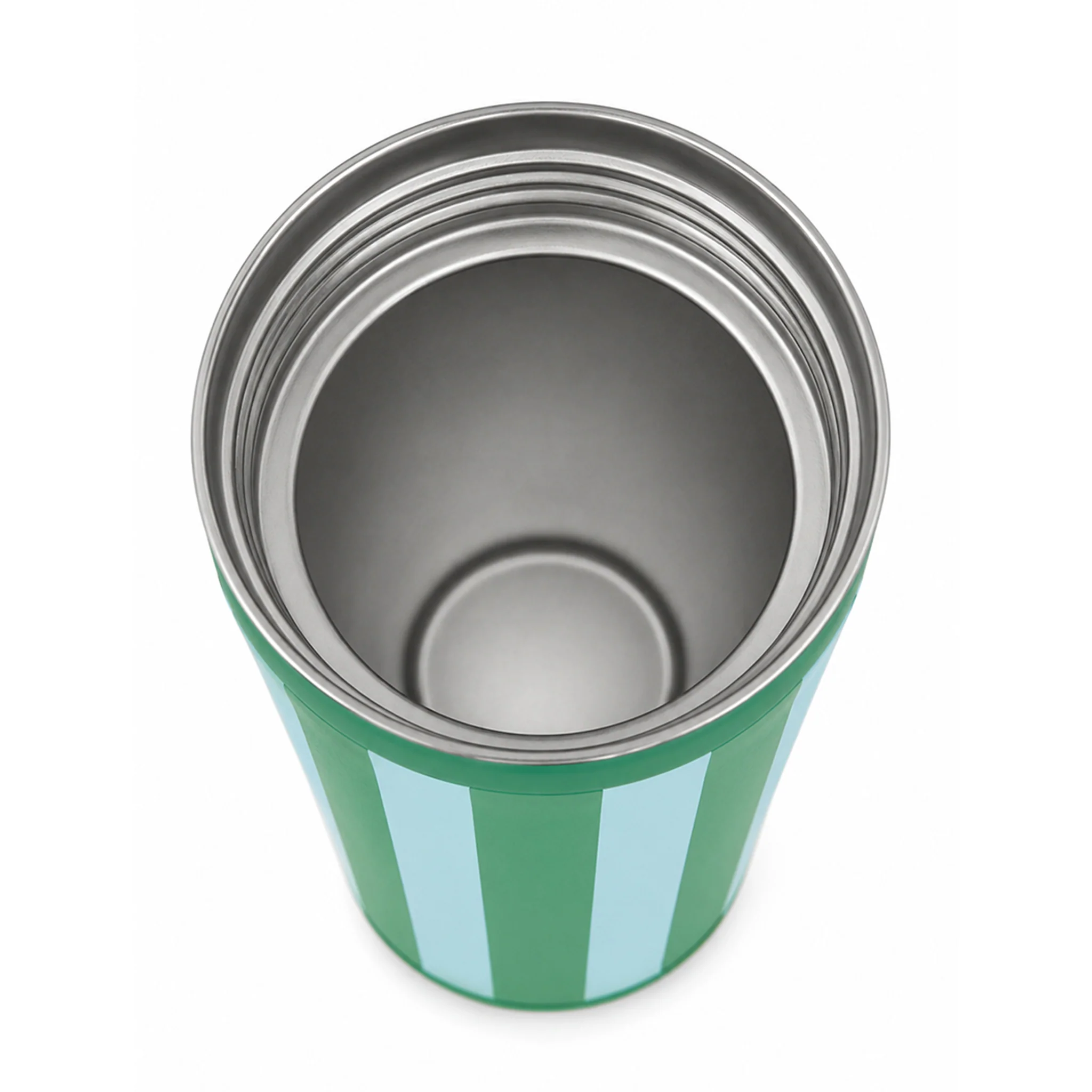Aqua and Green Striped Slim Can Cooler - Image 2