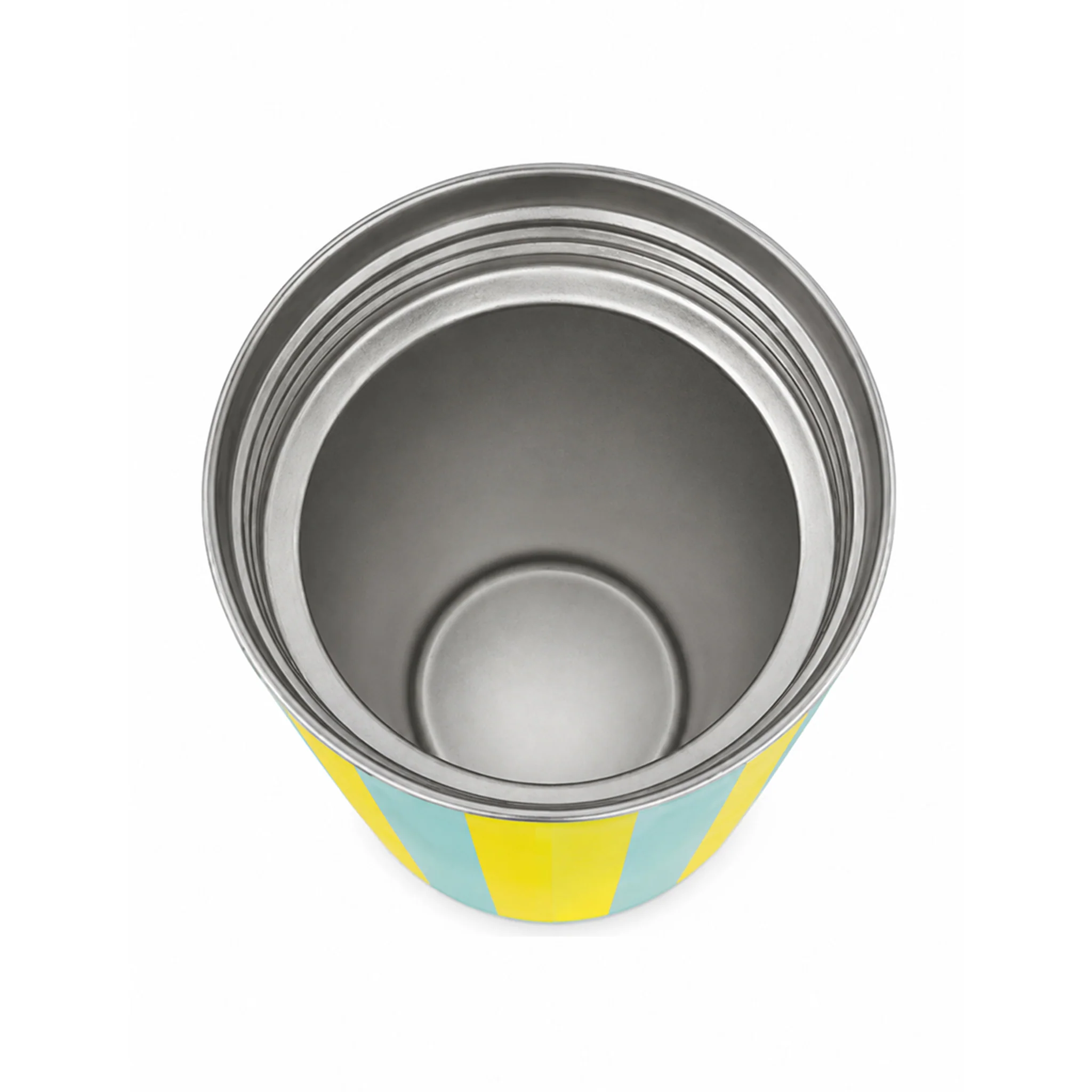 Aqua and Yellow Striped Slim Can Cooler - Image 2