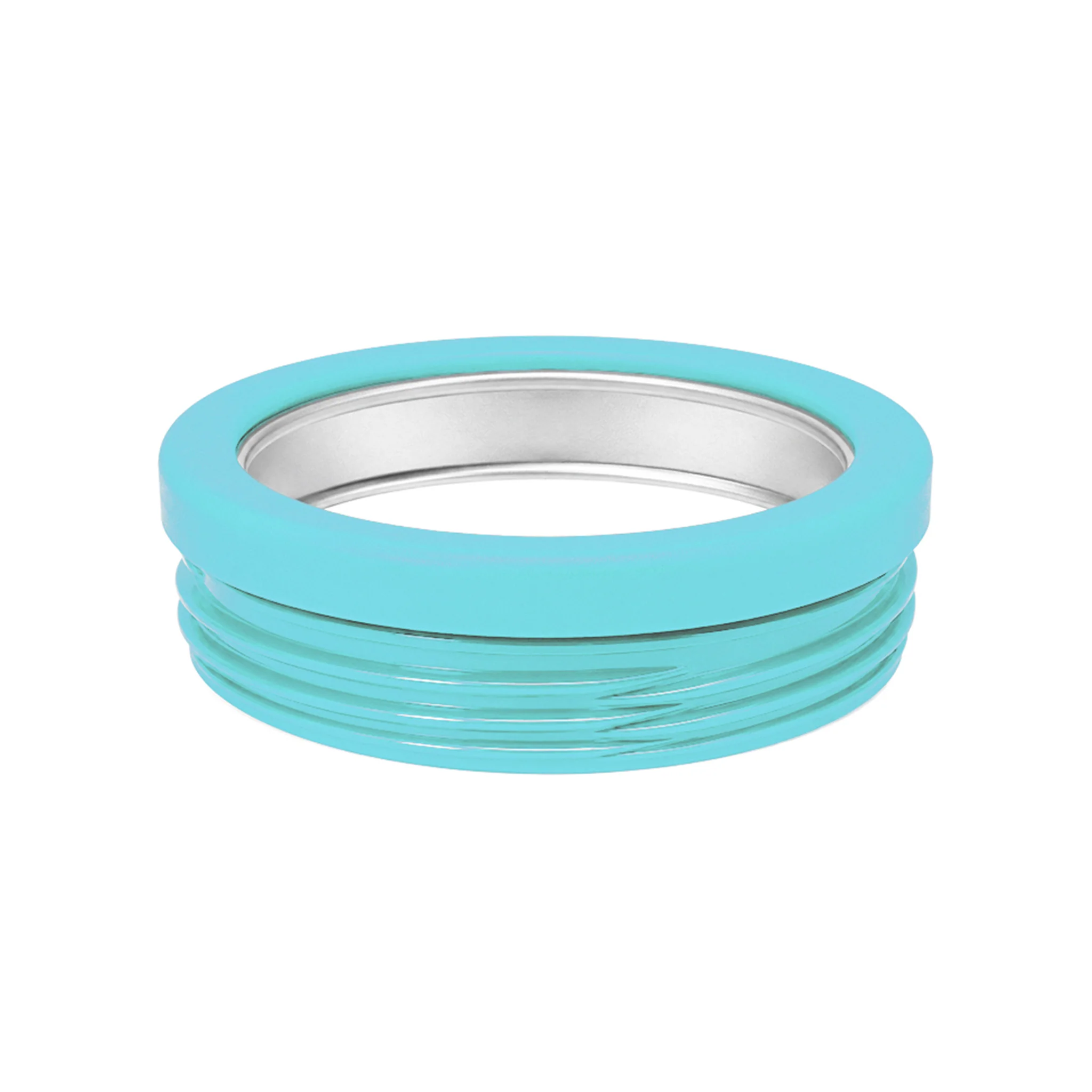 Aqua and Yellow Striped Slim Can Cooler - Image 3