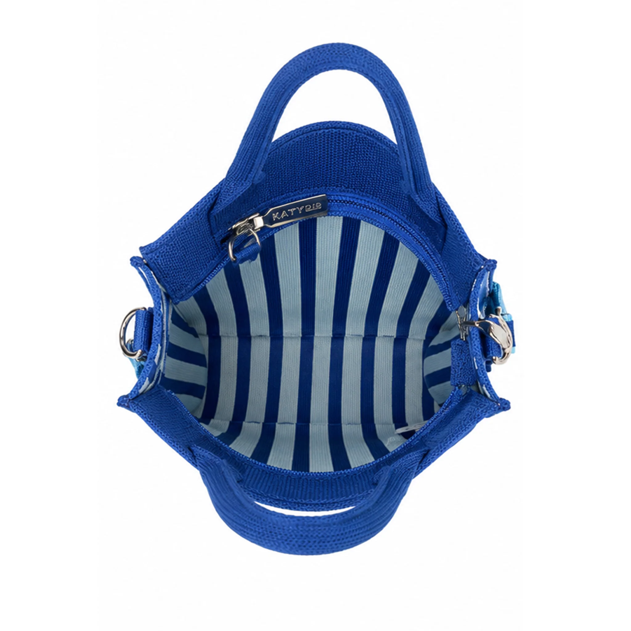 Blue Striped Structured Mini Tote - Image 6