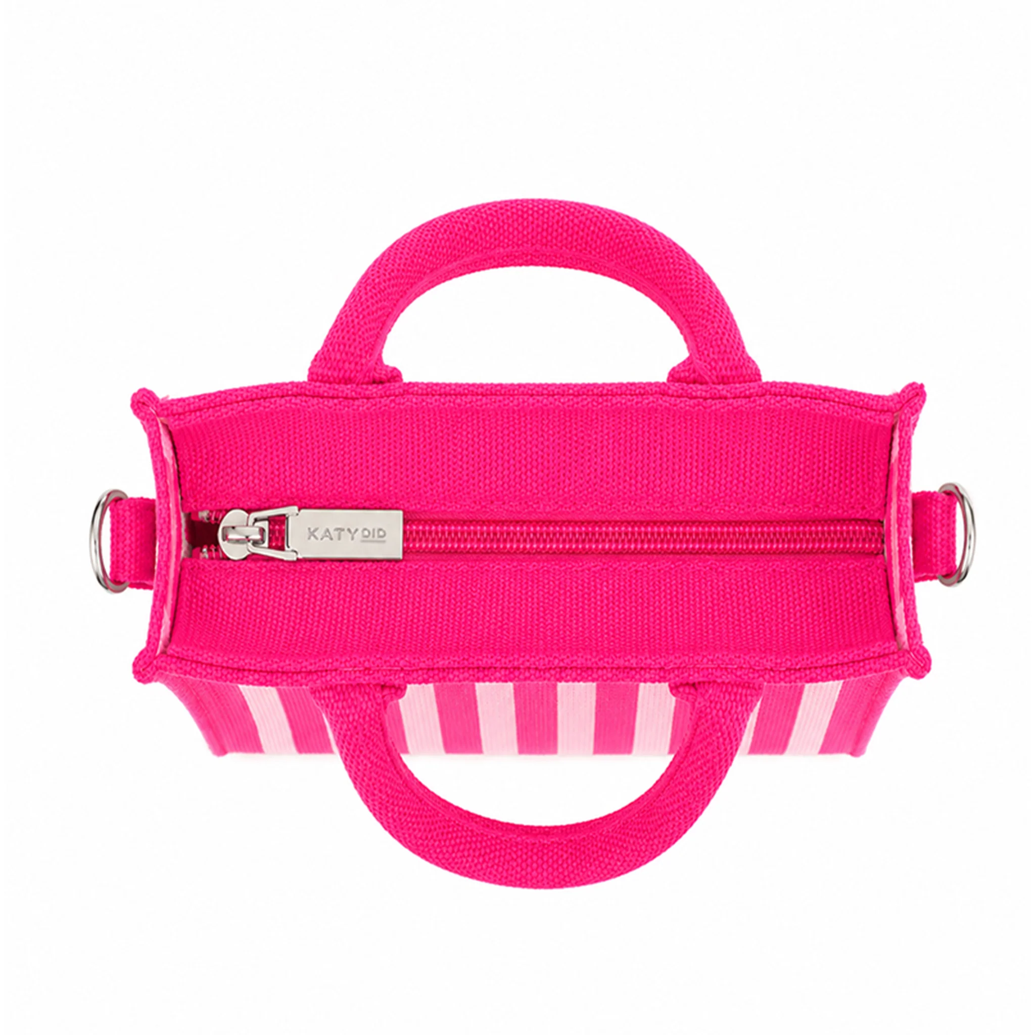 Hot Pink Striped Structured Mini Tote - Image 5