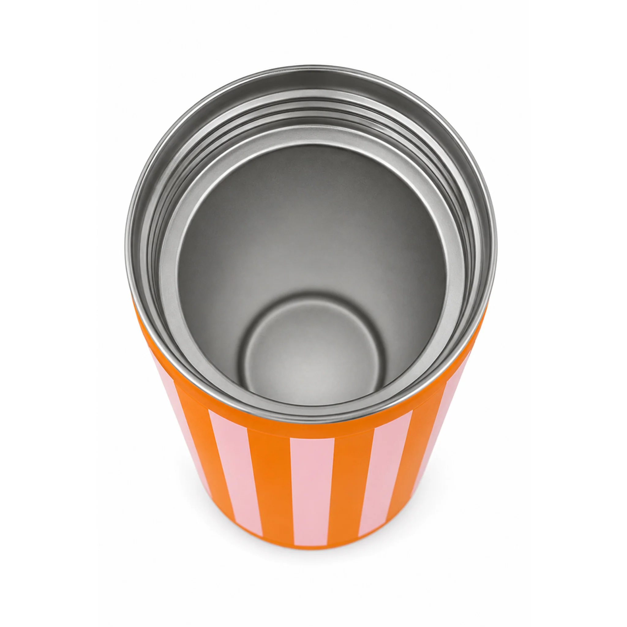 Orange and Light Pink Striped Slim Can Cooler - Image 2