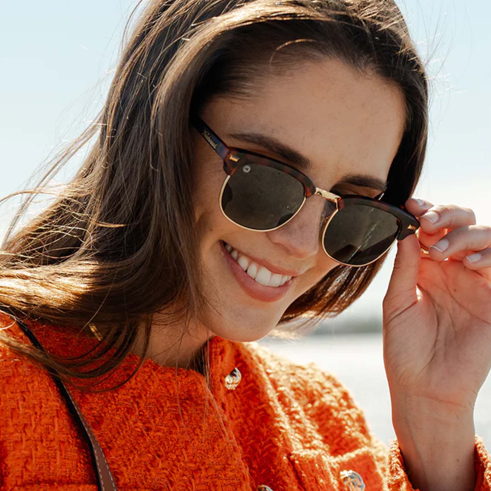 Knockaround® Brooklines Sunglasses in Matte Tortoise Shell and Gold - Image 2