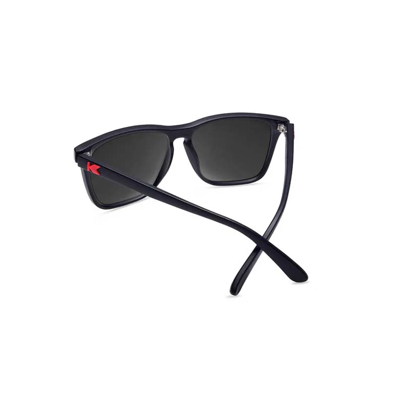 Men's Knockaround® Fast Lanes Sunglasses in Matte Black and Red Sunset - Image 2
