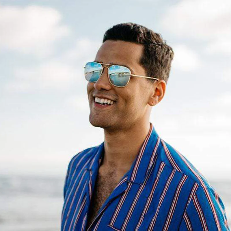 Knockaround® Mt. Evans Sunglasses in Gold and Sky Blue - Image 3