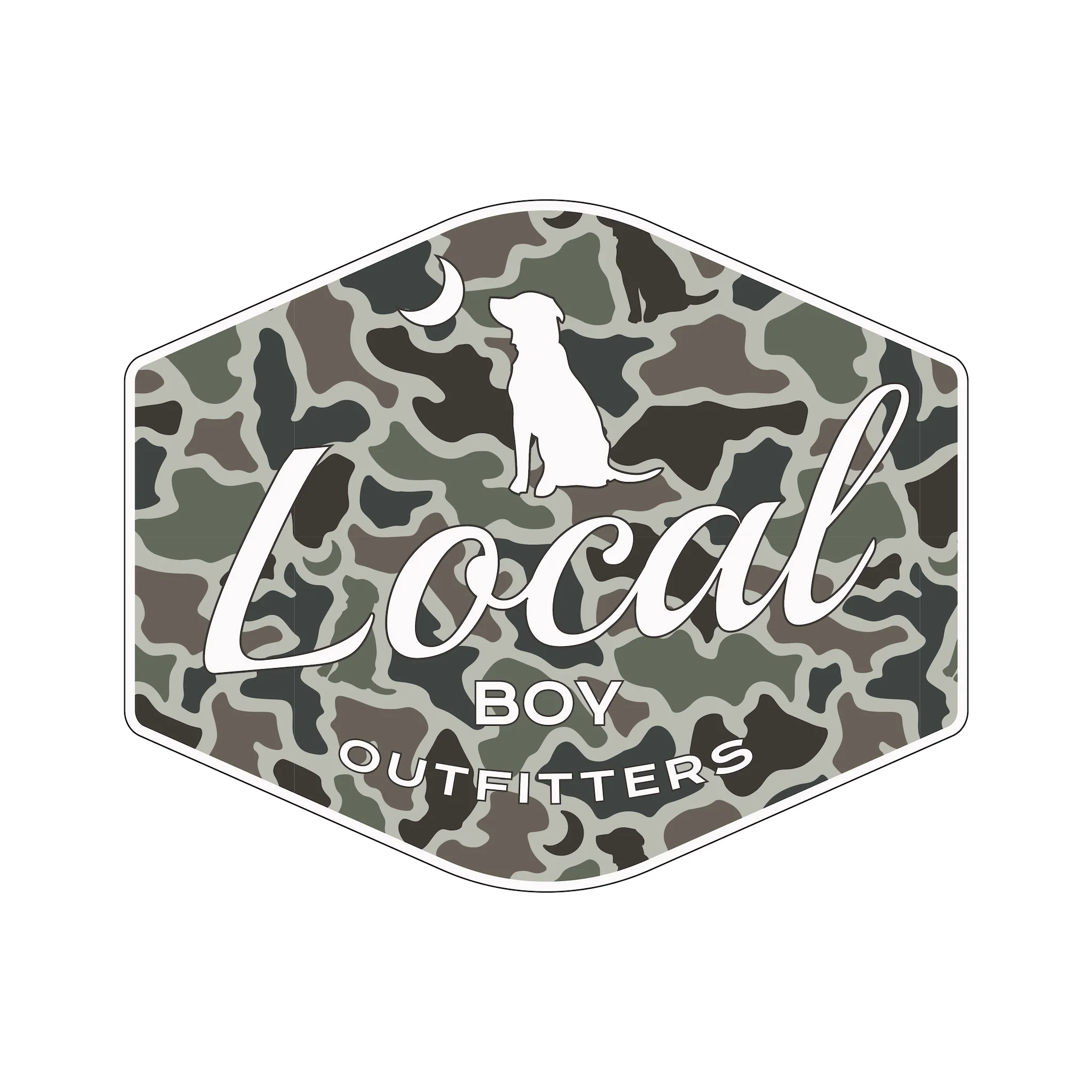 Dog and Moon Camo Badge Decal