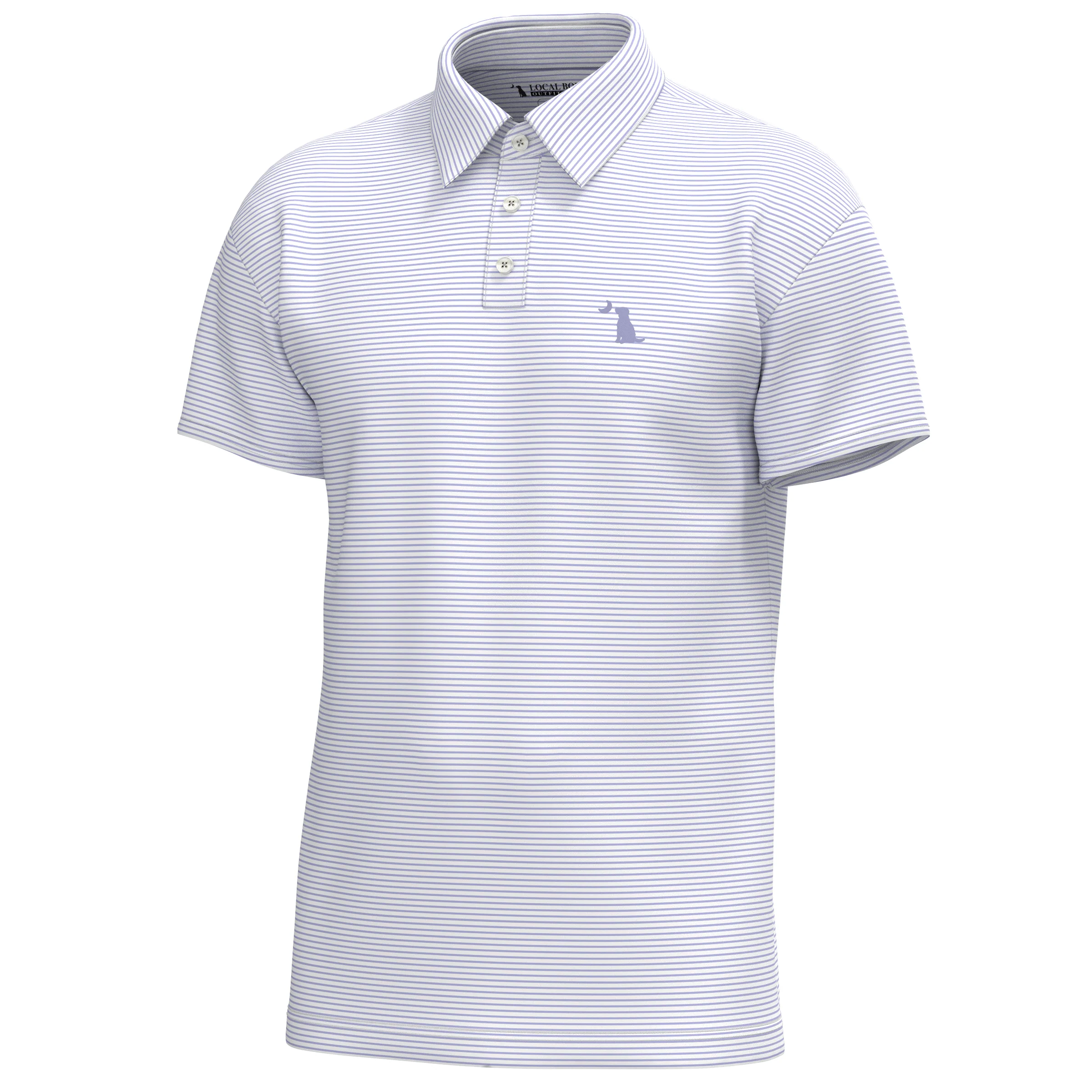Driftwood Striped Polo in Lavender - Image 4