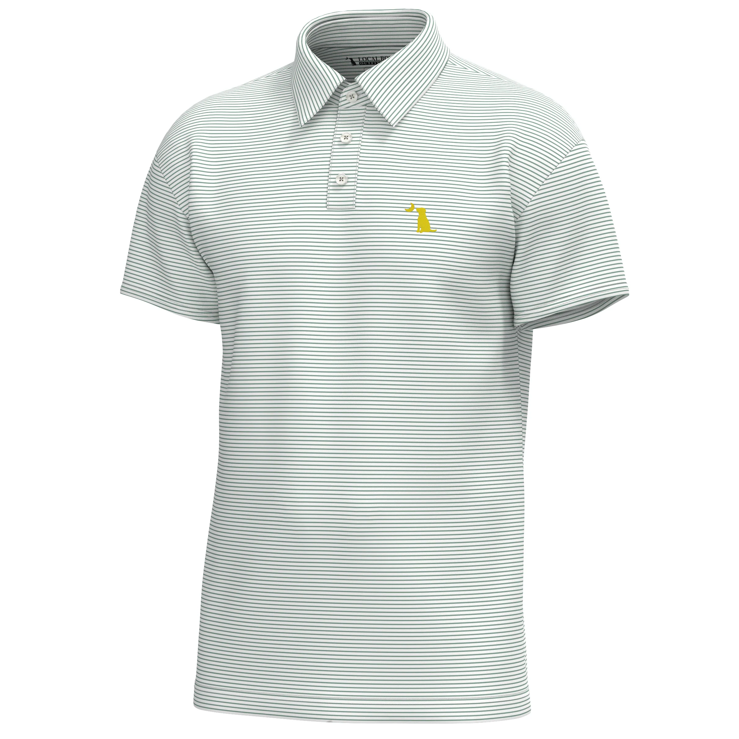Driftwood Striped Polo in Pale Sage