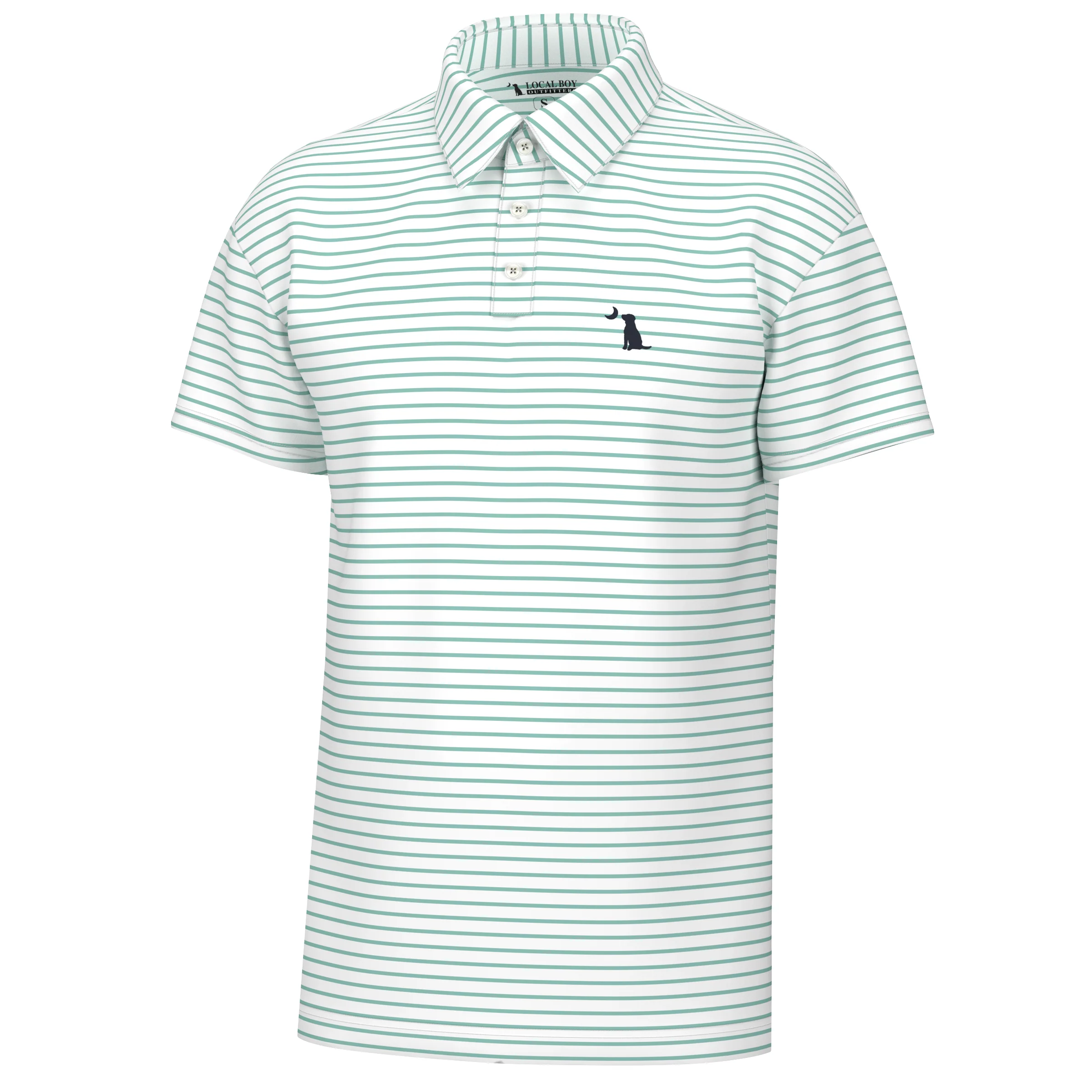 Edisto Stripe Polo in Turquoise