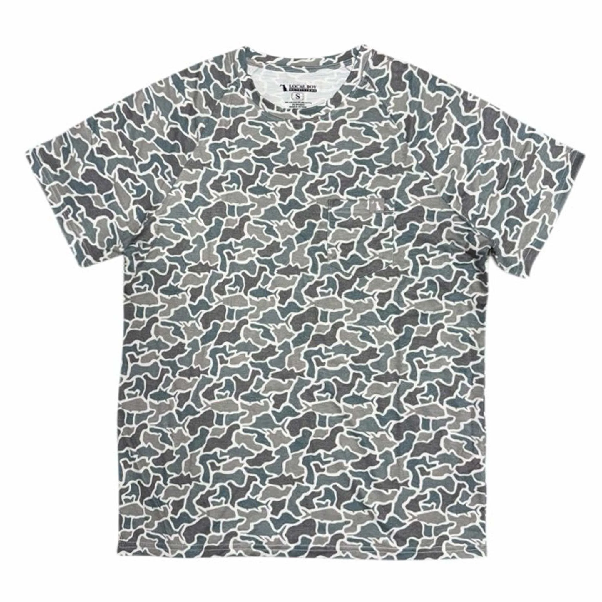 Heather Blend Crewneck Short Sleeve T-Shirt in Fish Camo