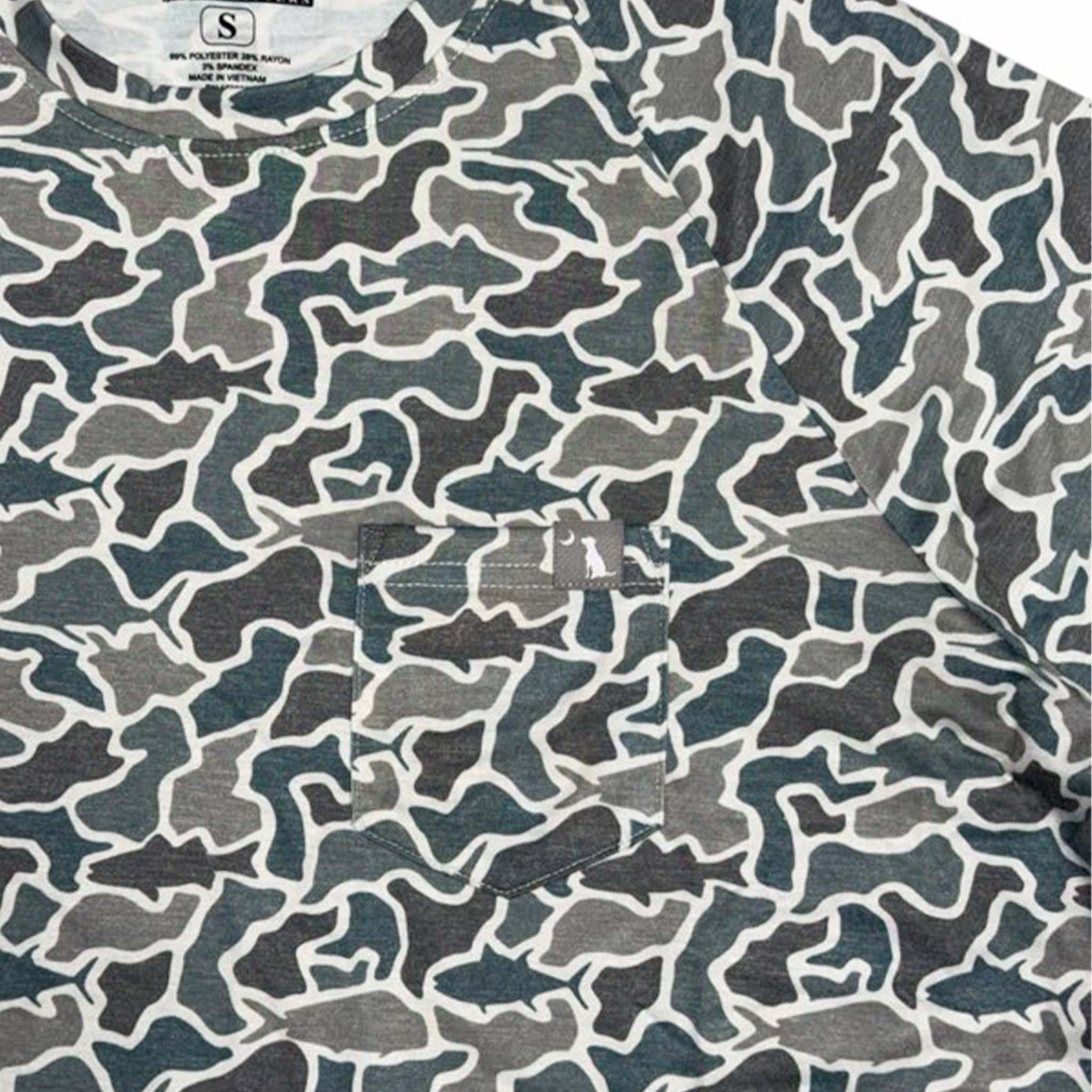 Heather Blend Crewneck Short Sleeve T-Shirt in Fish Camo - Image 2