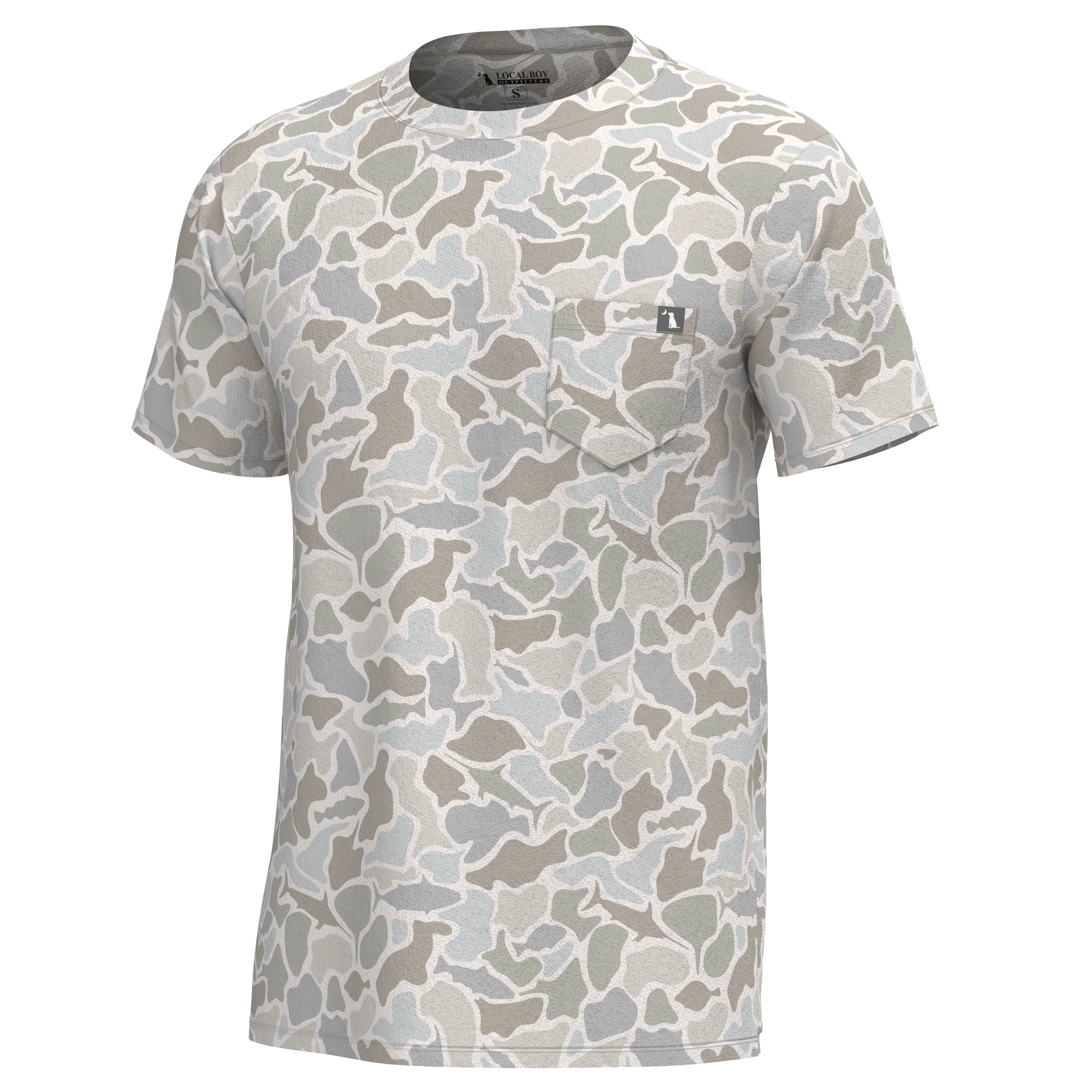 Heather Blend Crewneck Short Sleeve T-Shirt in Saltwater Camo