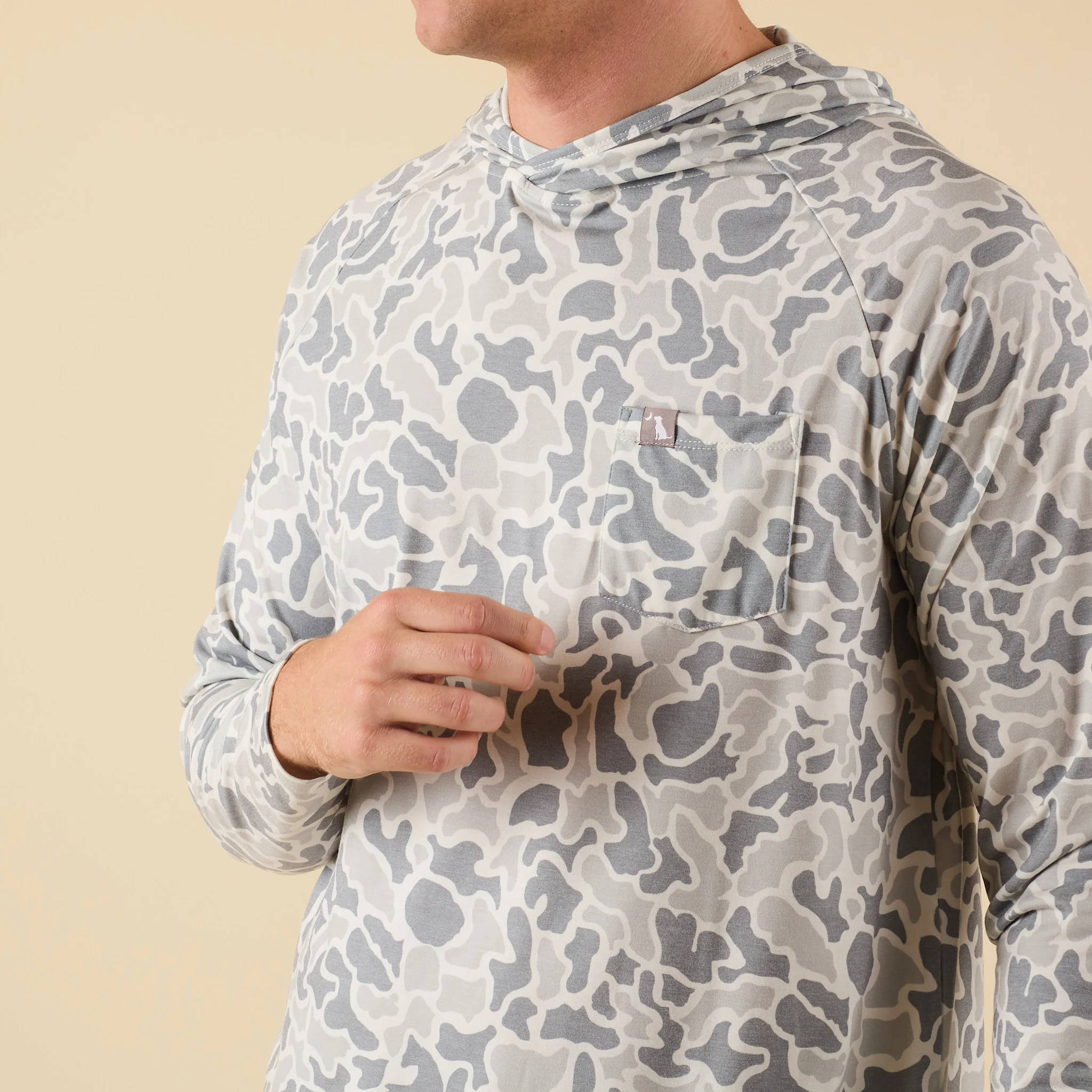 Heather Blend Hooded T-Shirt in White Localflage - Image 2