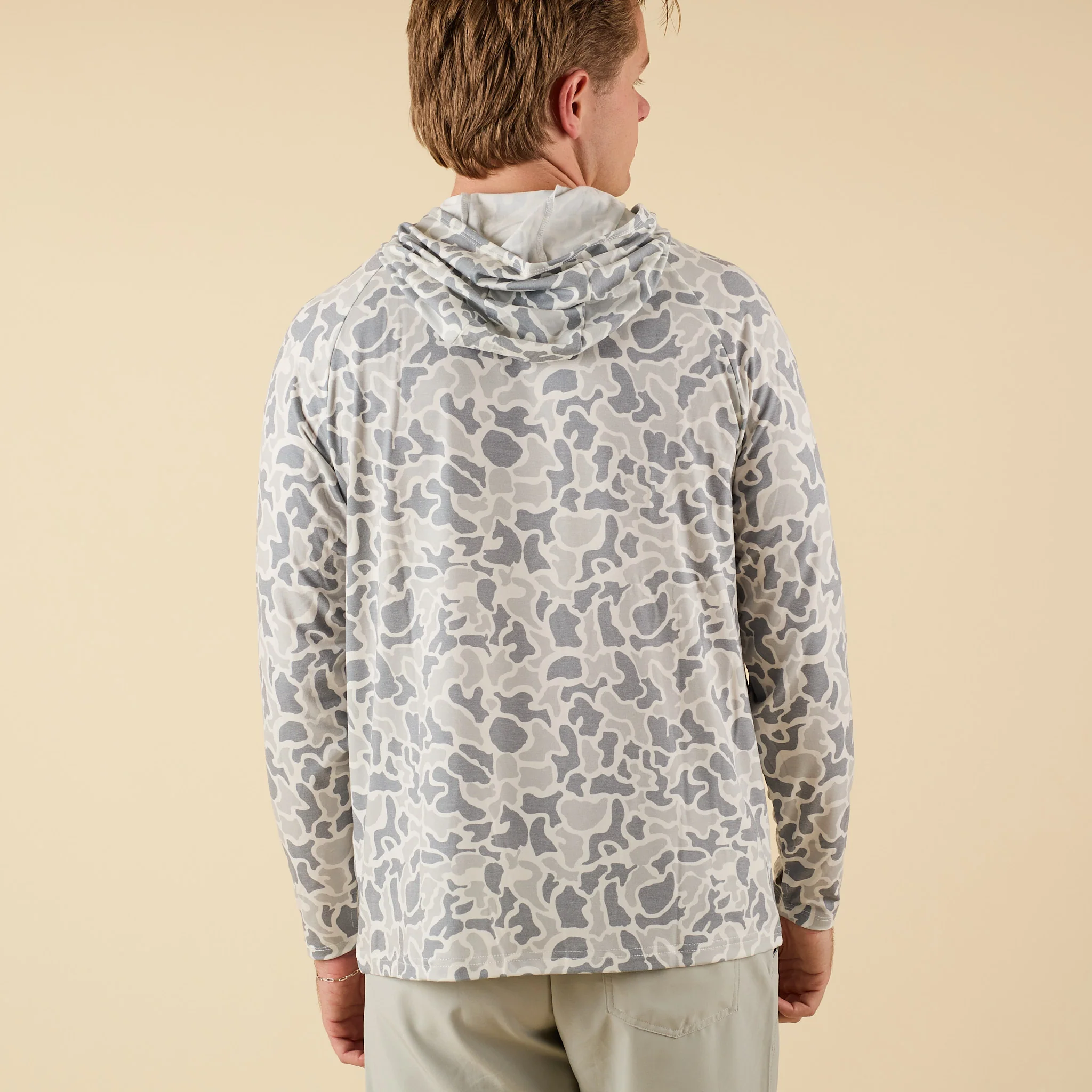 Heather Blend Hooded T-Shirt in White Localflage - Image 4