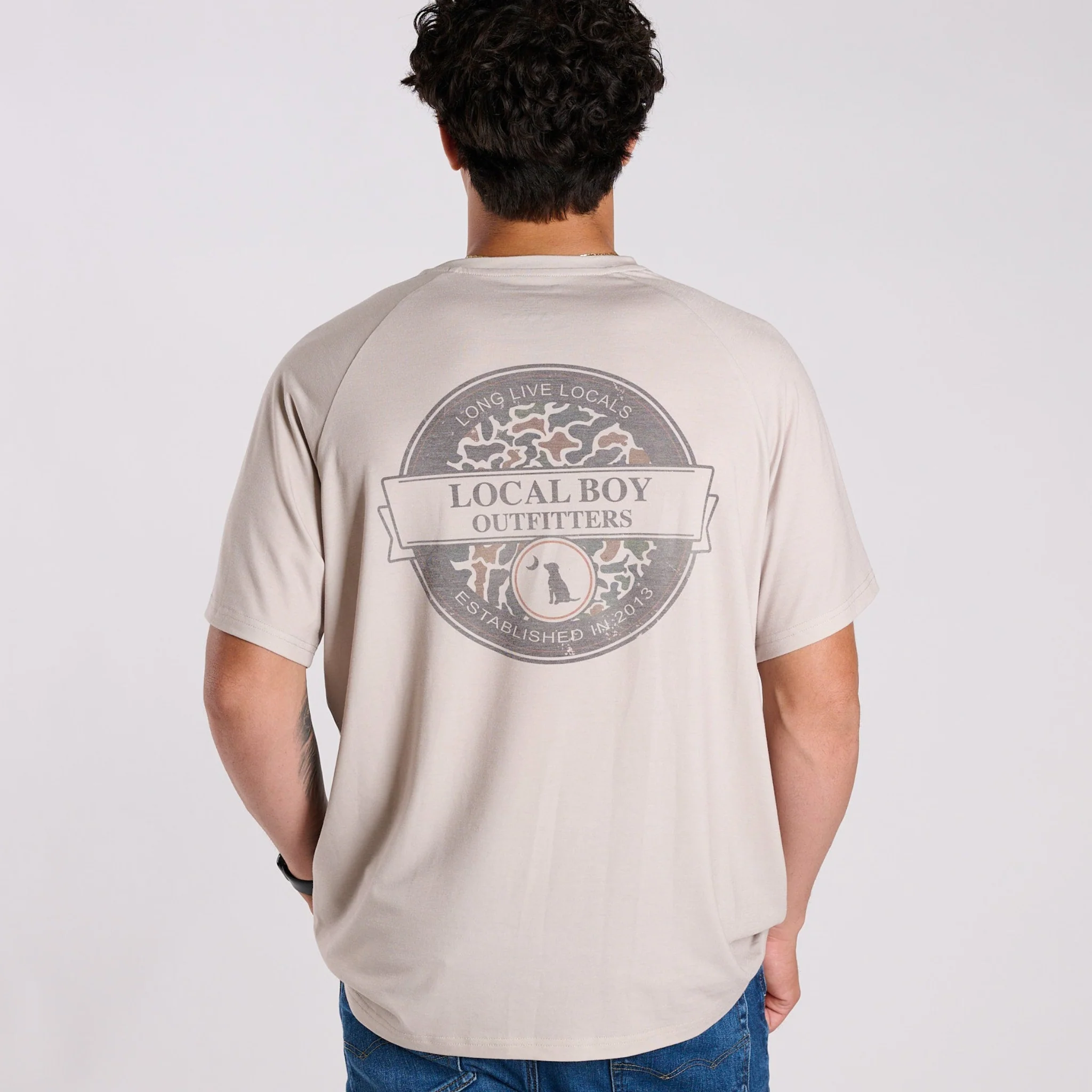 Heather Blend Long Live Locals Badge Short Sleeve T-Shirt