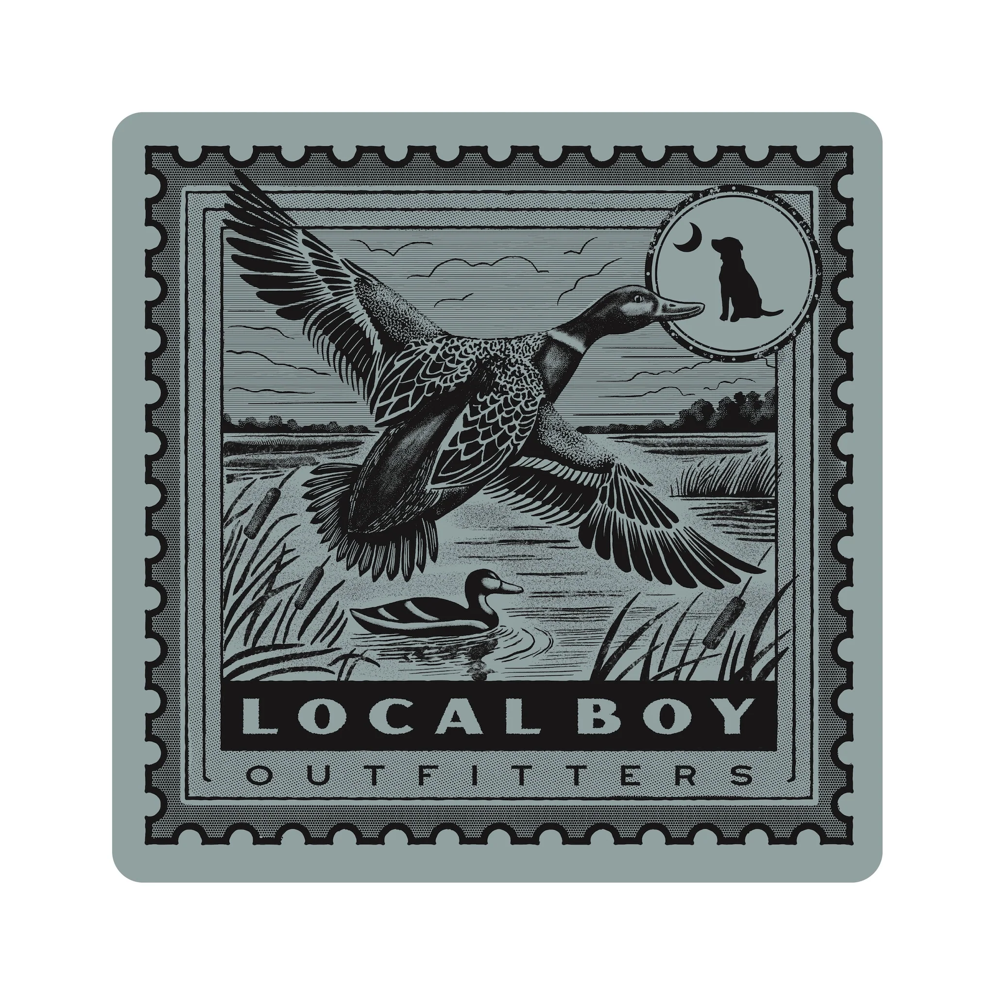 Mallard In Flight Stamp Decal