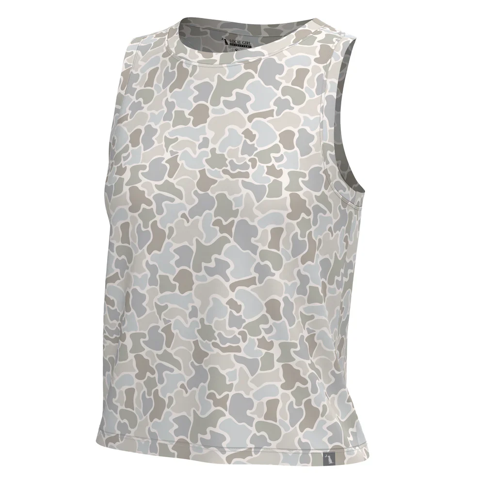 Local Girl Muscle Tank in Forest Saltwater Camo