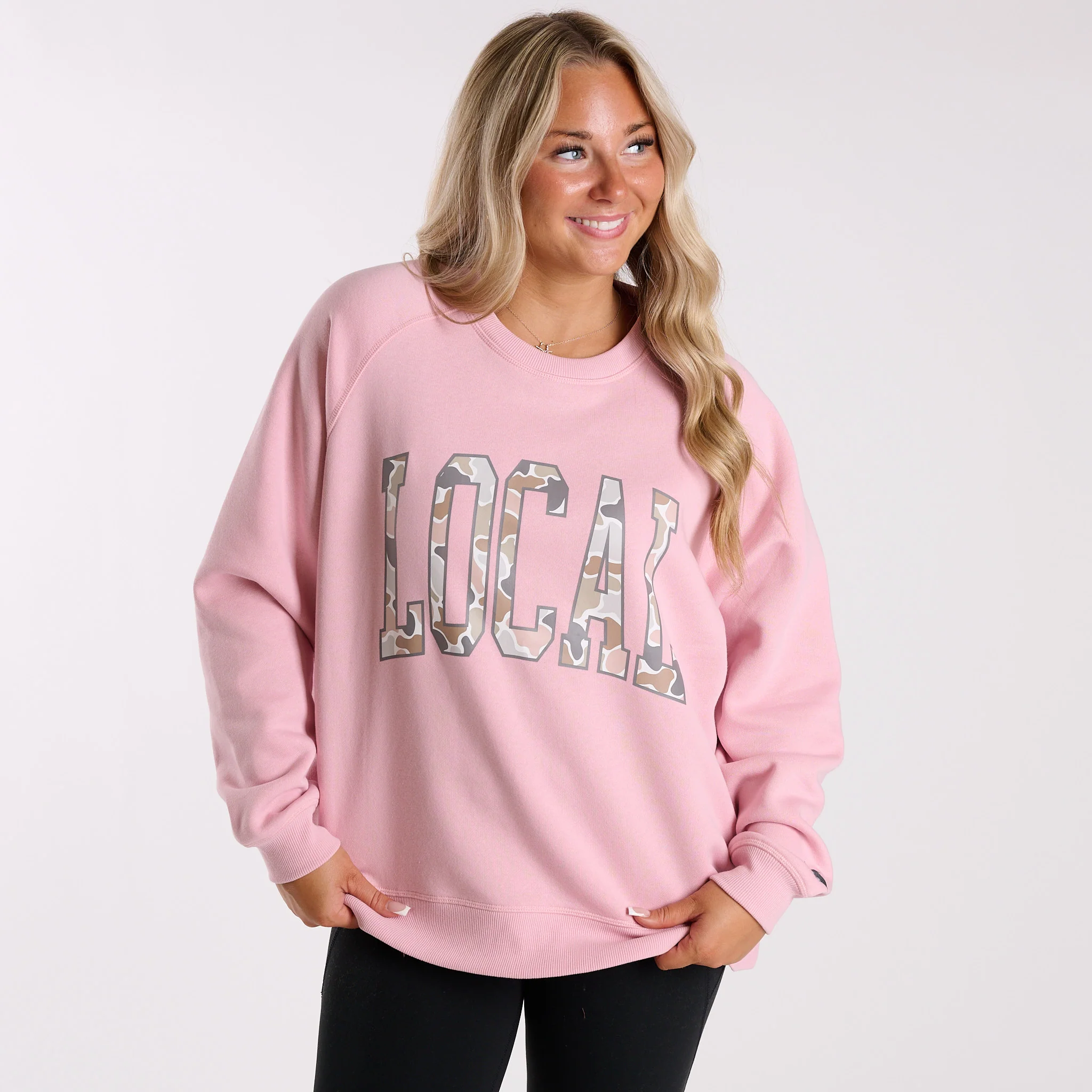 Crescent Crewneck Sweatshirt in Baby Pink