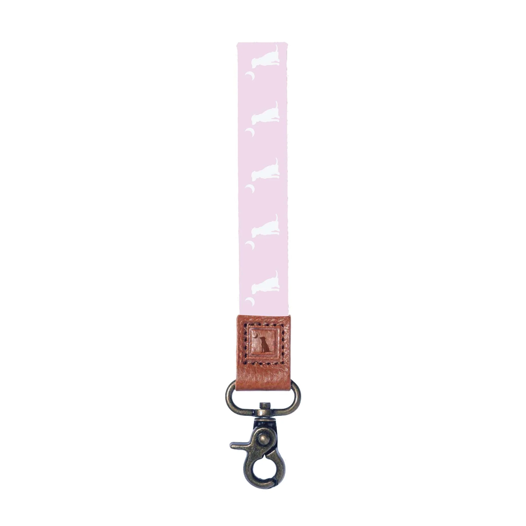 Dog and Moon Key Chain in Pink