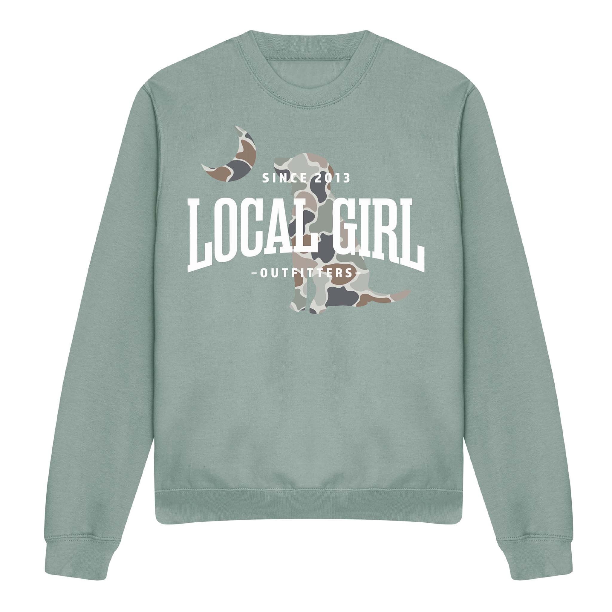 Flora Comfort Crewneck Sweatshirt in Dusty Green