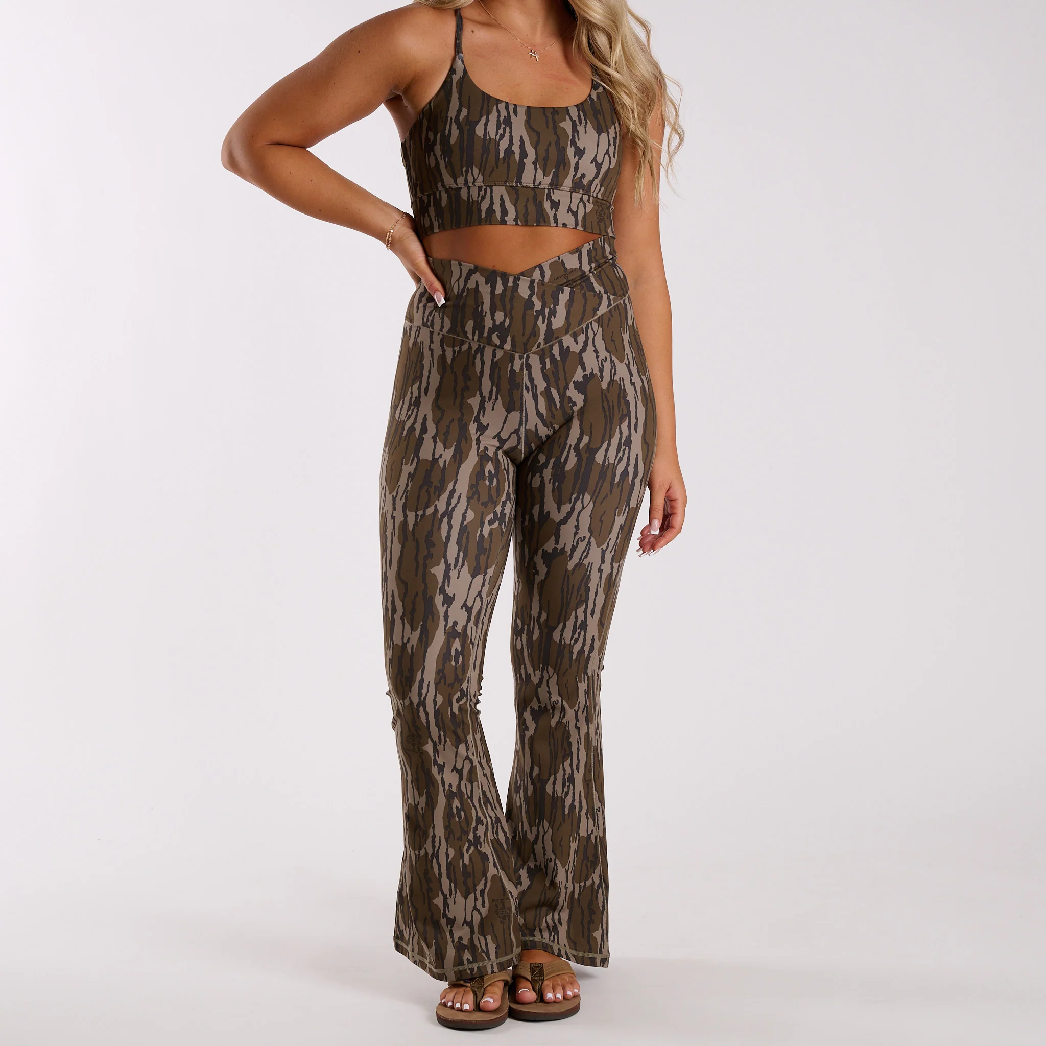 High Waisted Flare Leggings in Original Bottomland