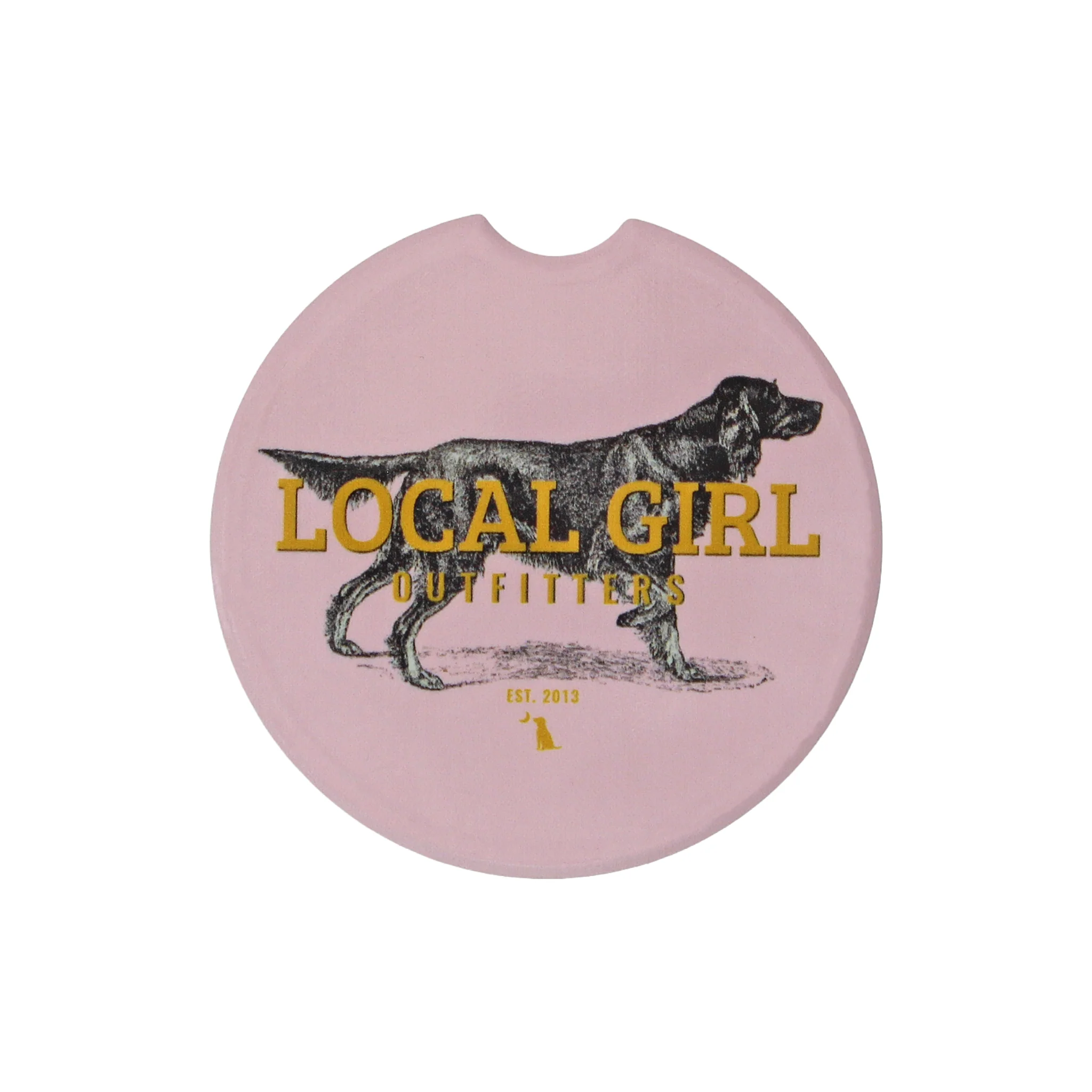 Pink Hunting Dog Car Coaster