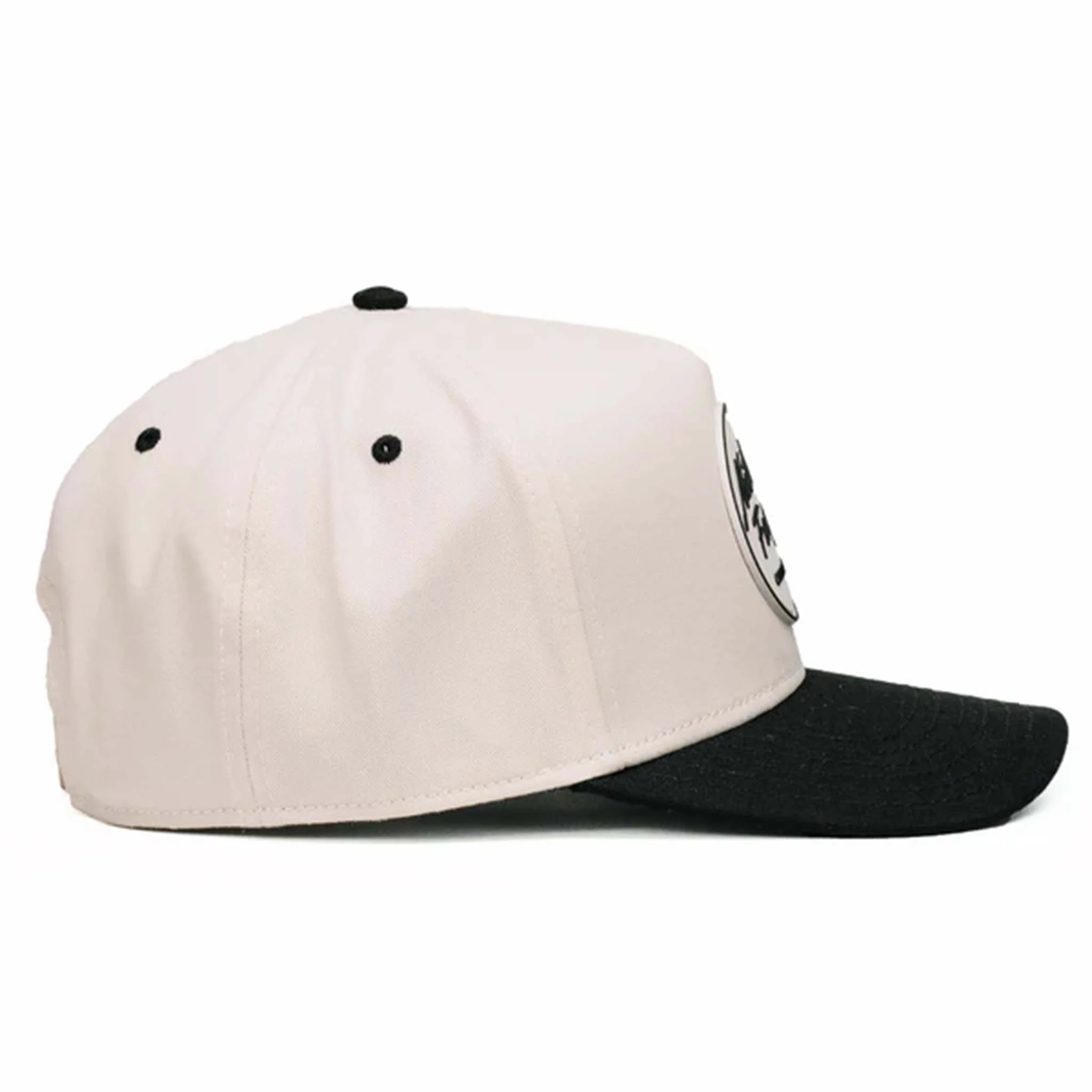 Comus Two Toned Trucker Hat in White and Black - Image 3