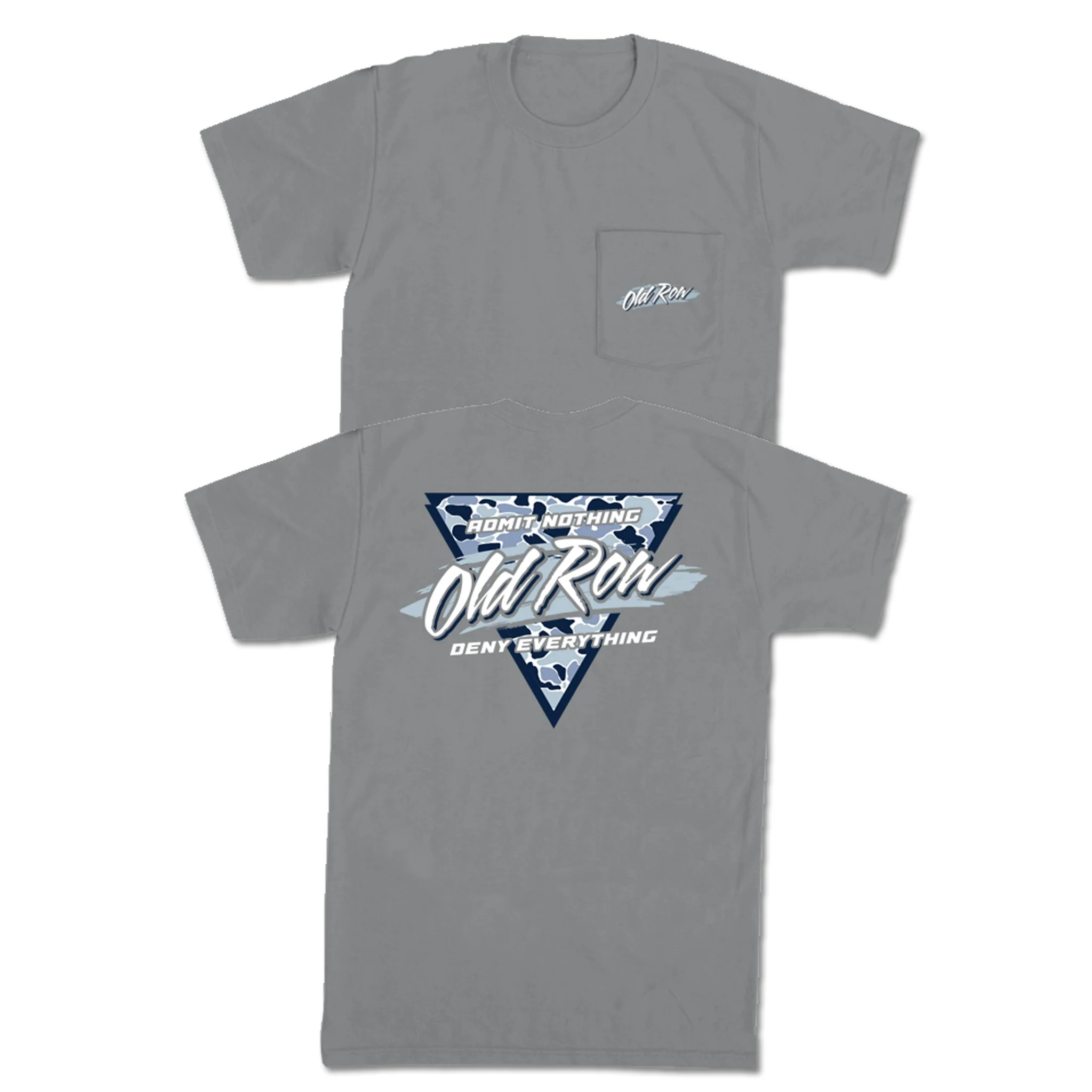 Camo Triangle Logo Short Sleeve Pocket T-Shirt in Grey