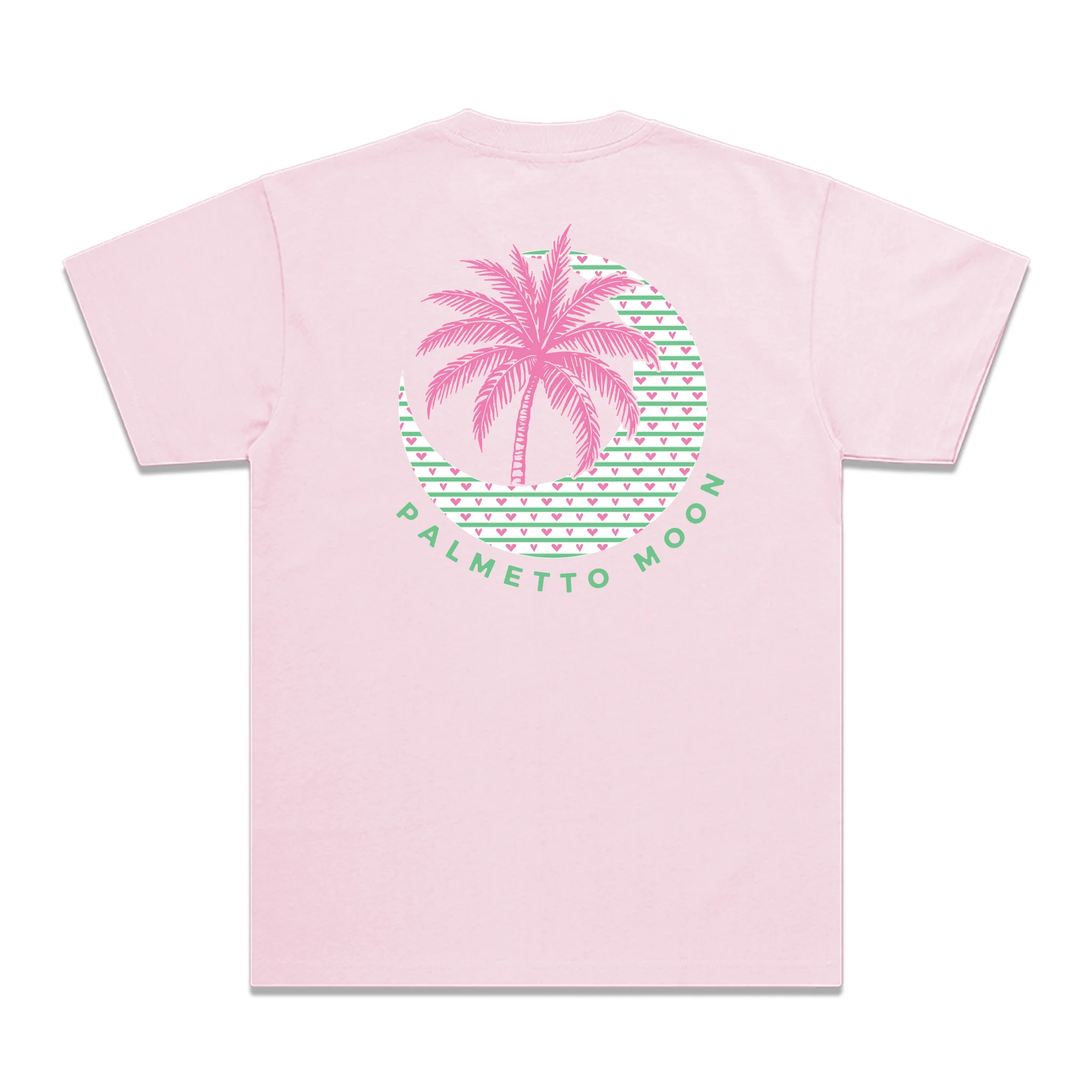 Youth Heart Stripe Moon Short Sleeve T-Shirt