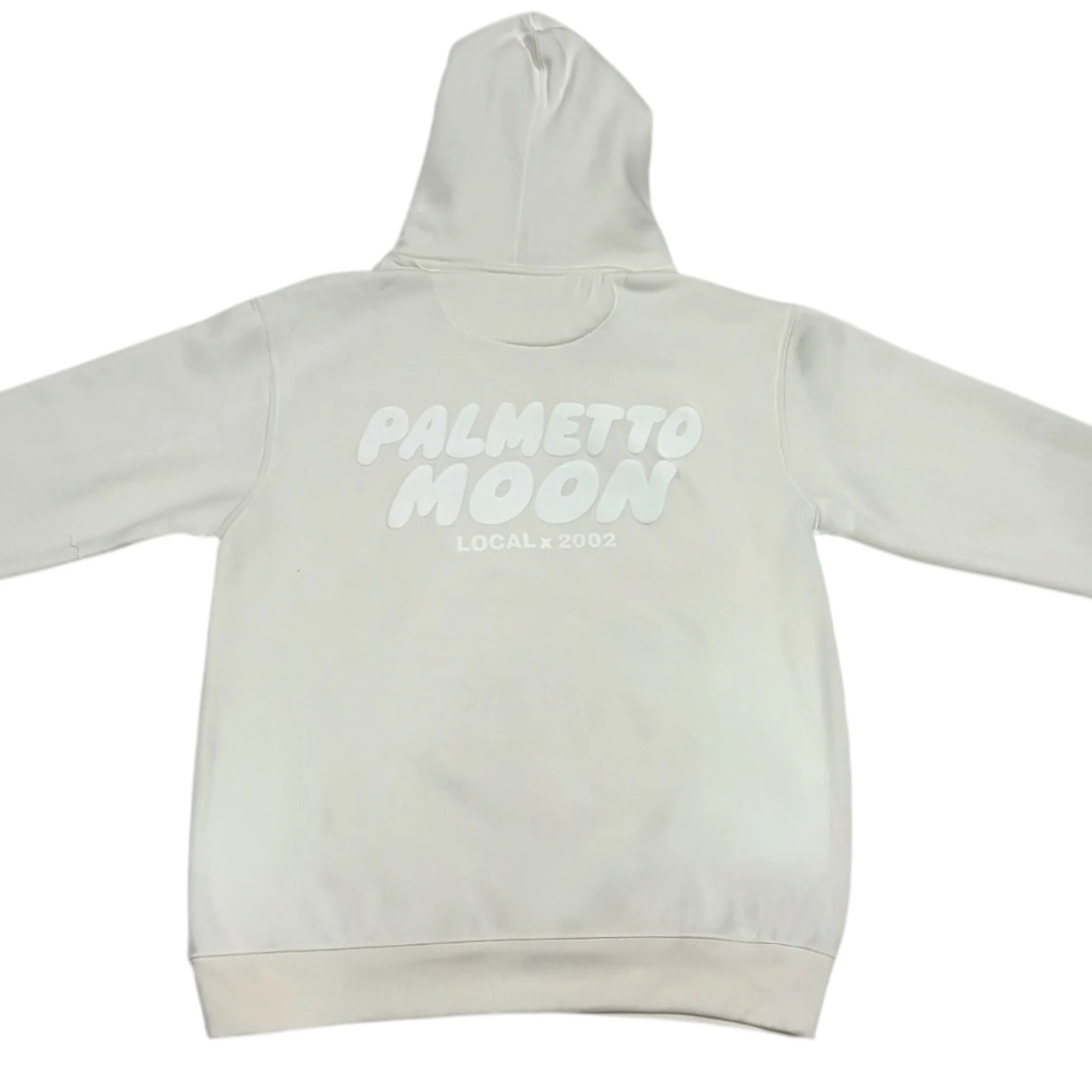 Palm Puff Hoodie in Vanilla Ice and White