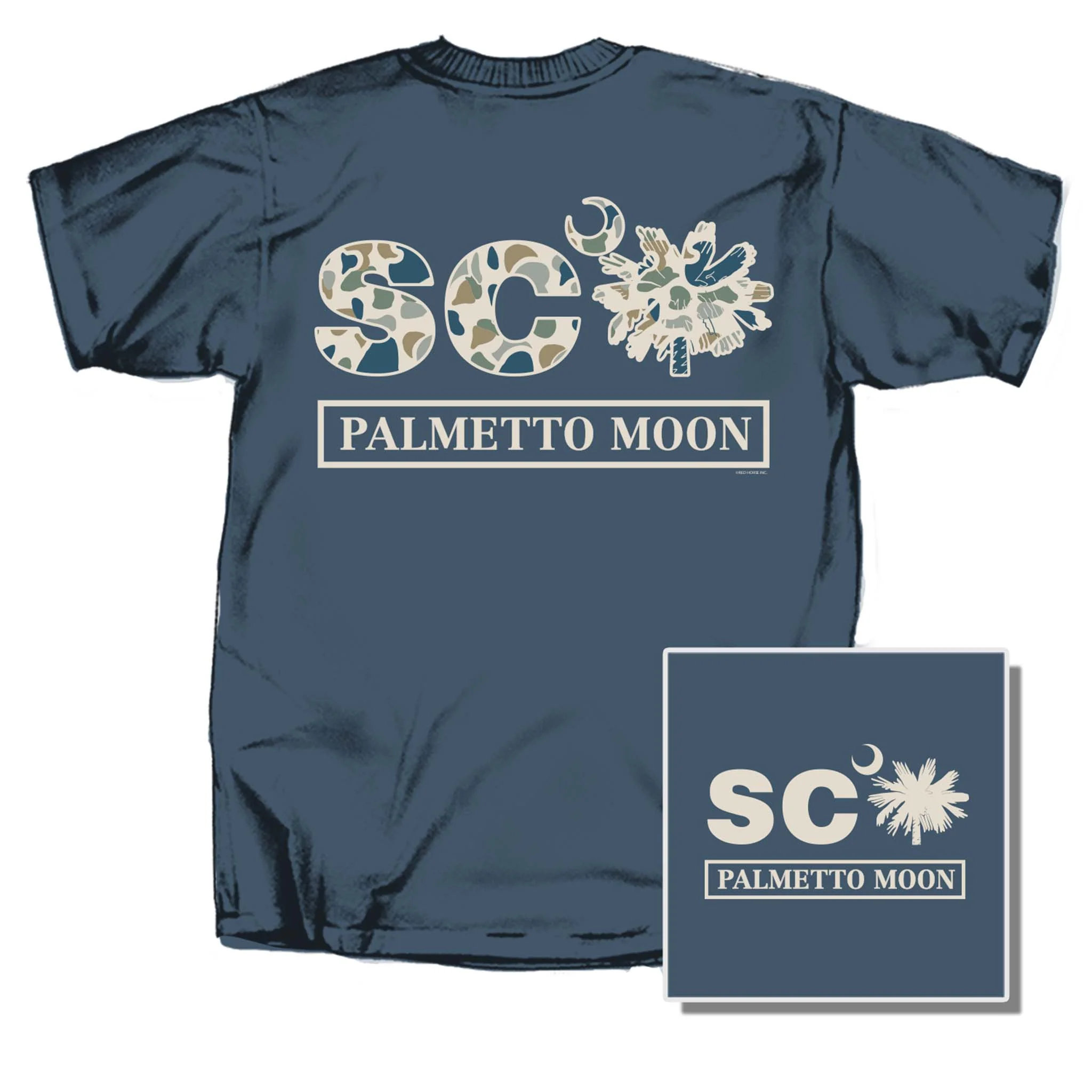 SC Camo Short Sleeve T-Shirt in Steel Blue