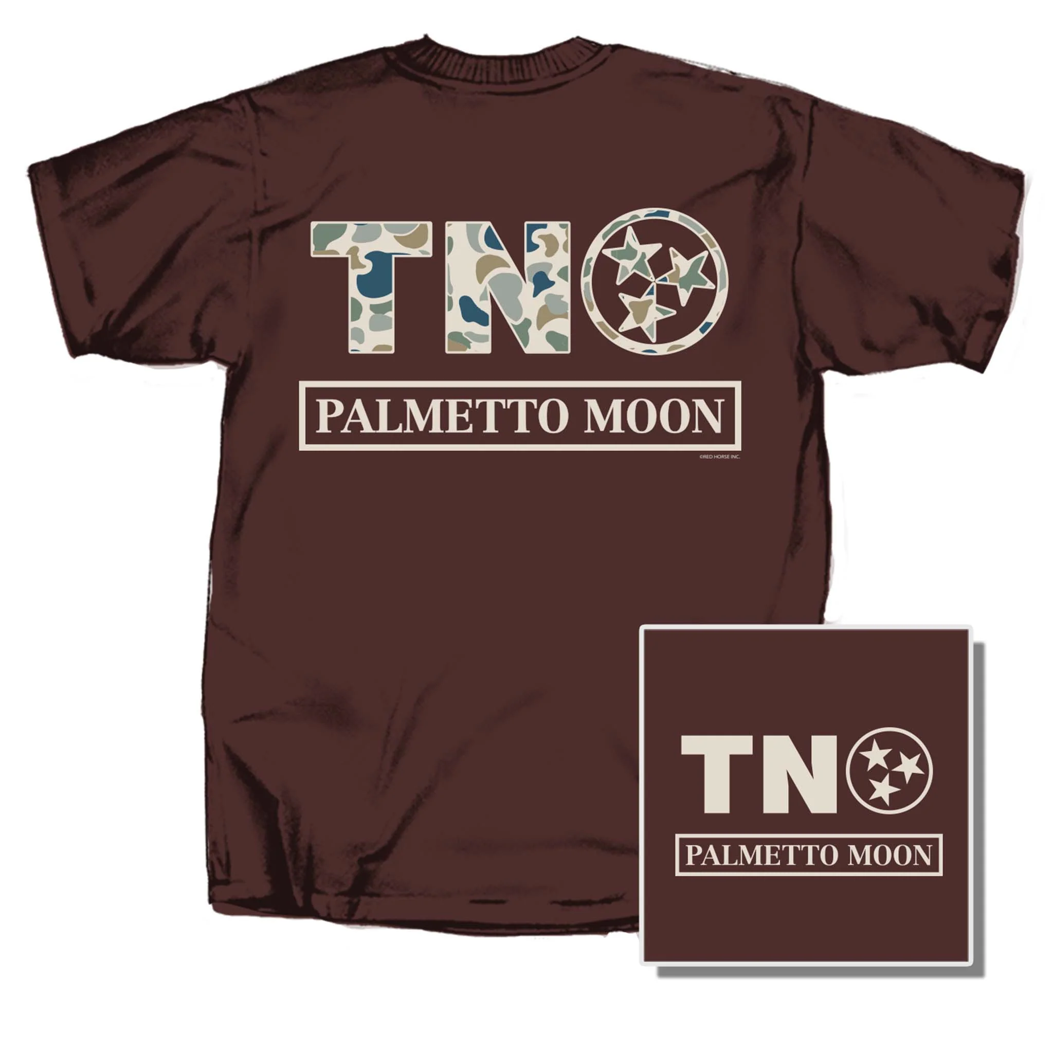 TN Camo Short Sleeve T-Shirt in Dark Chocolate