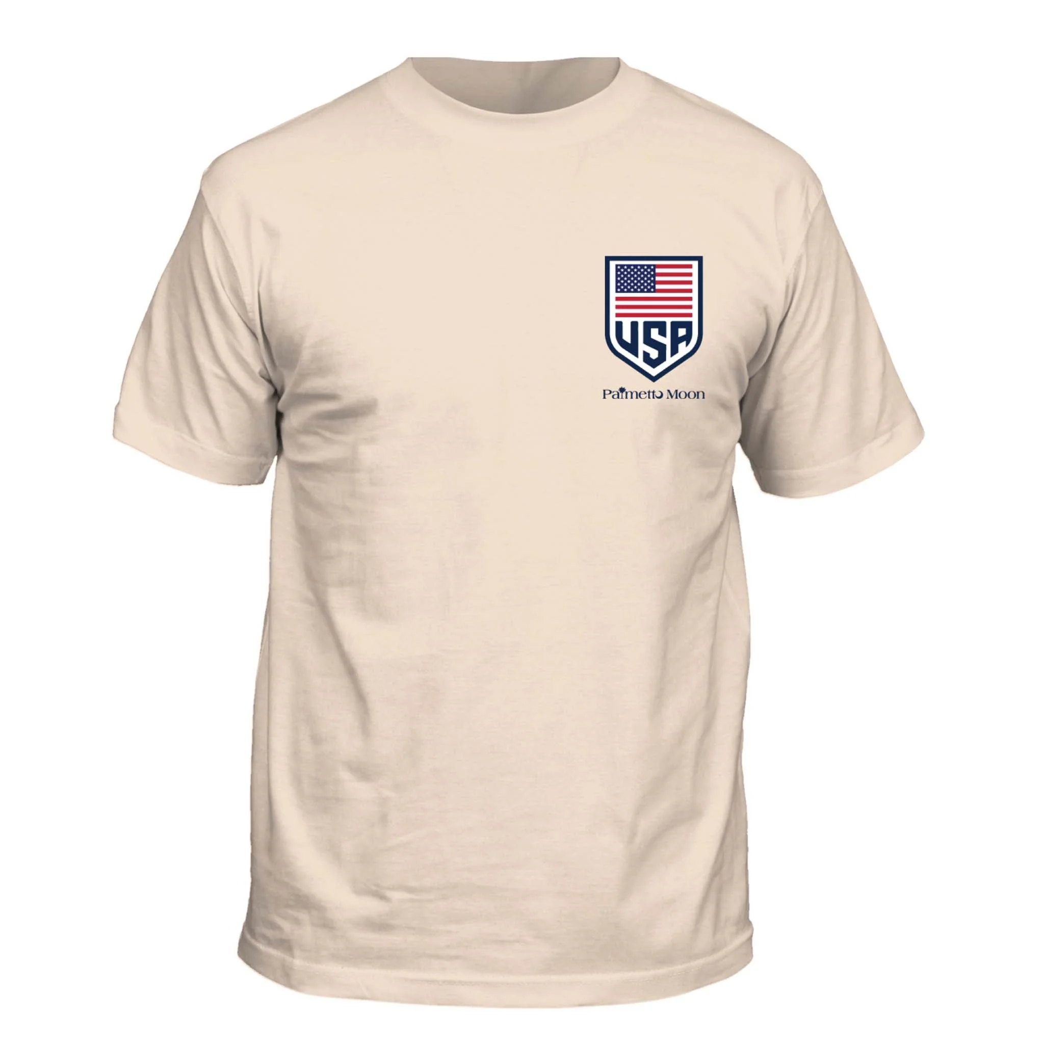 USA Shield Short Sleeve T-shirt in Ivory - Image 2