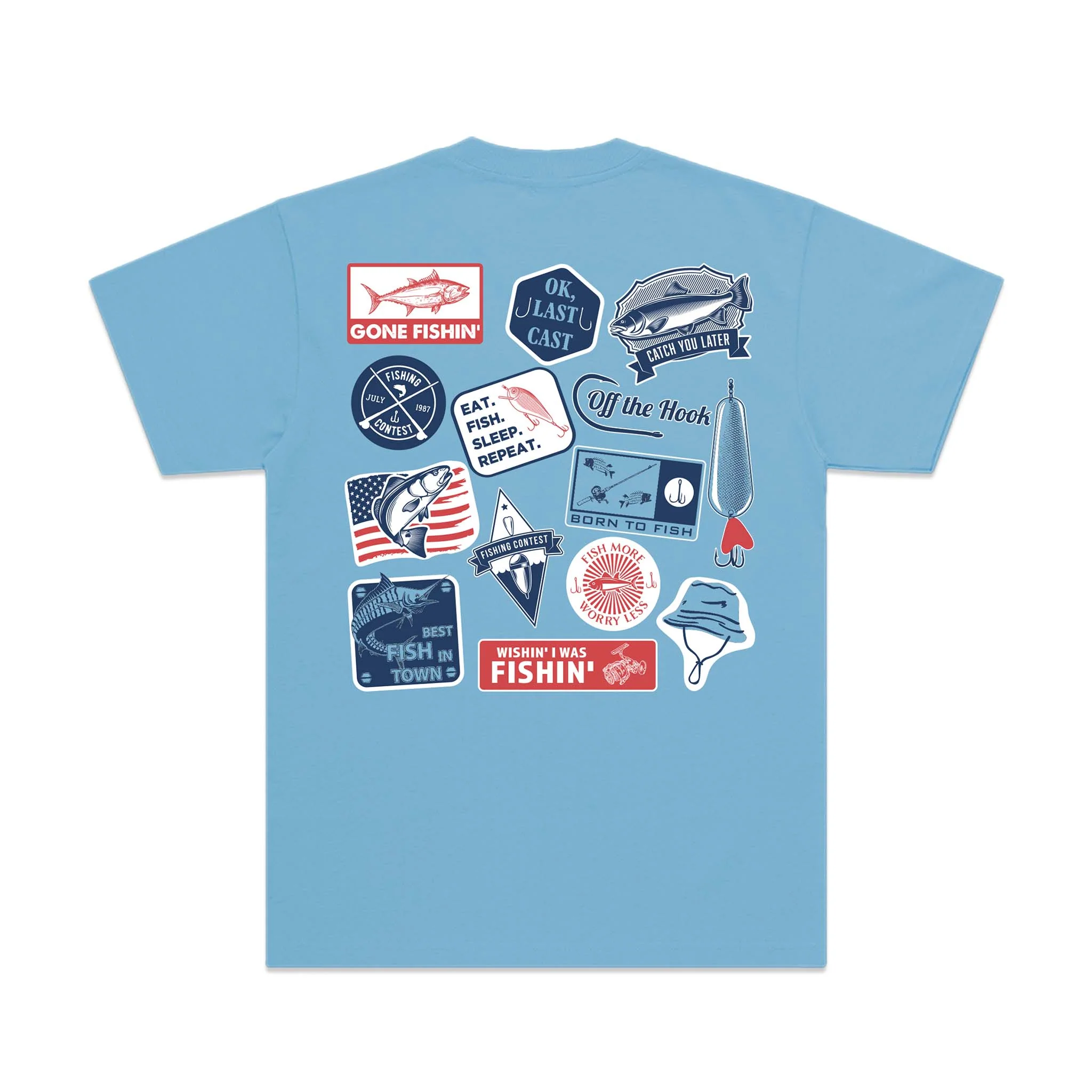 Youth Fishing Collage Short Sleeve T-Shirt