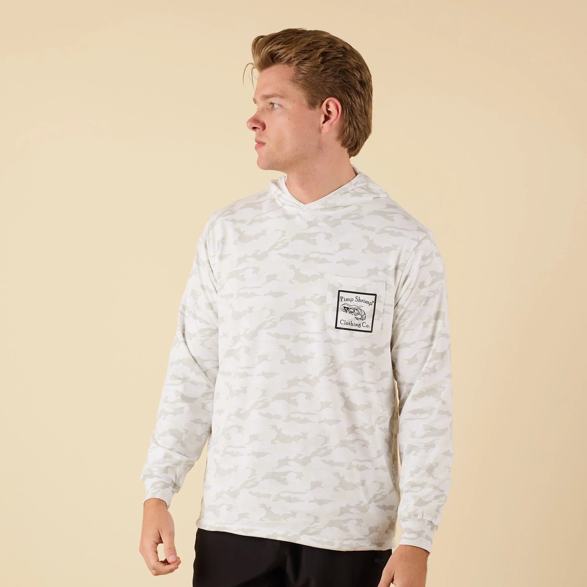 Camo Long Sleeve T-Shirt Hoodie - Image 2