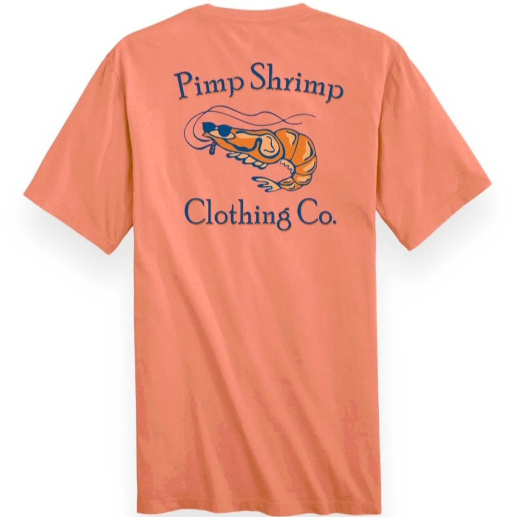 Pimp Shrimp Original Logo Short Sleeve T-Shirt in Peach Daiquiri
