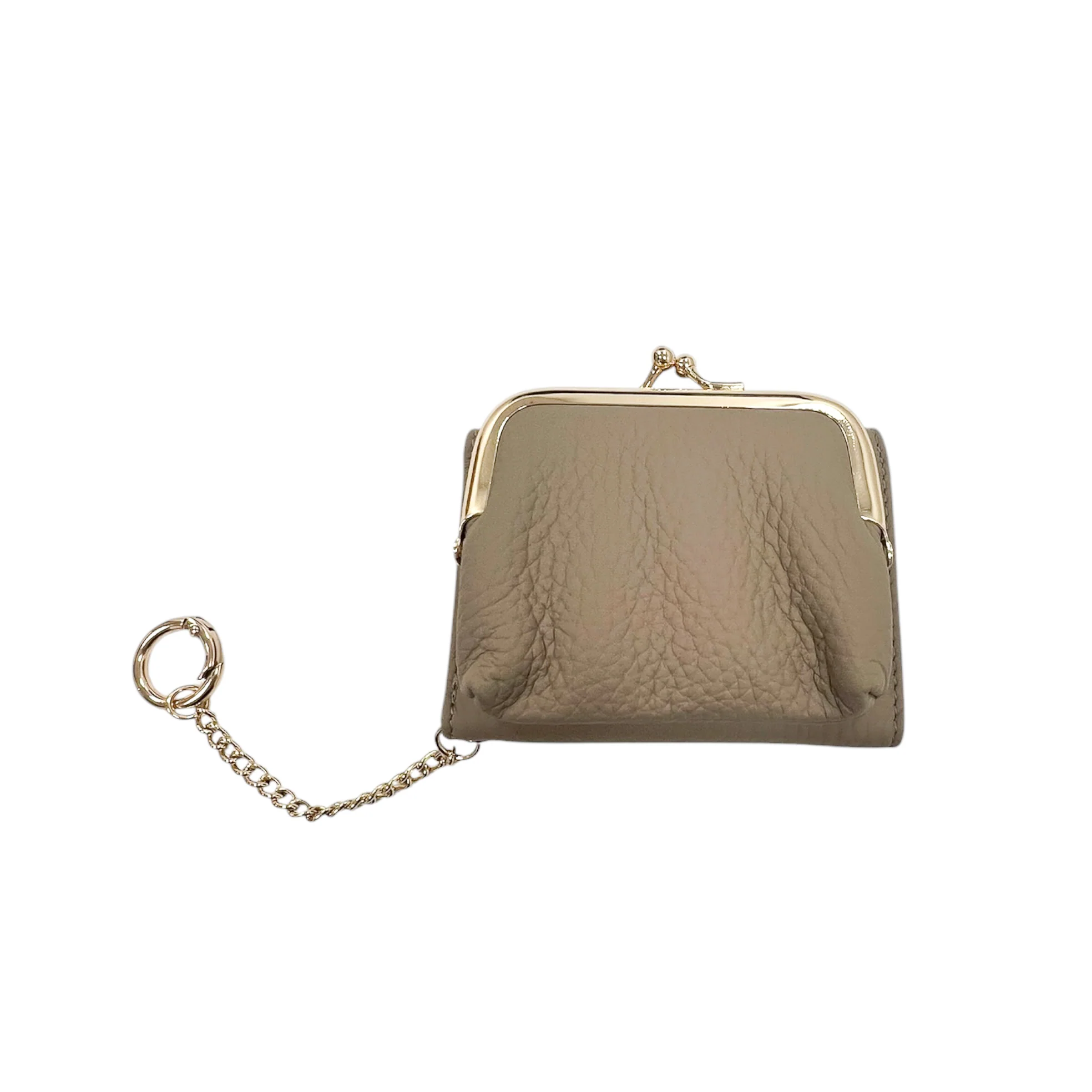 Mini Keychain Coin Purse Wallet in Taupe