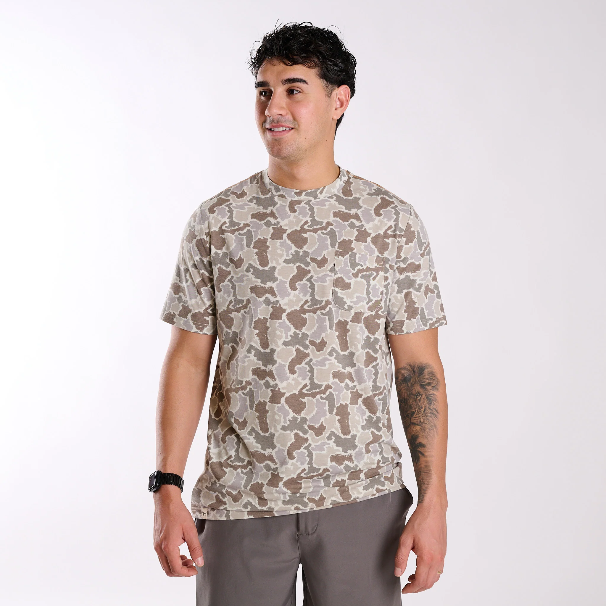 All Over Grey Camo Short Sleeve T-Shirt
