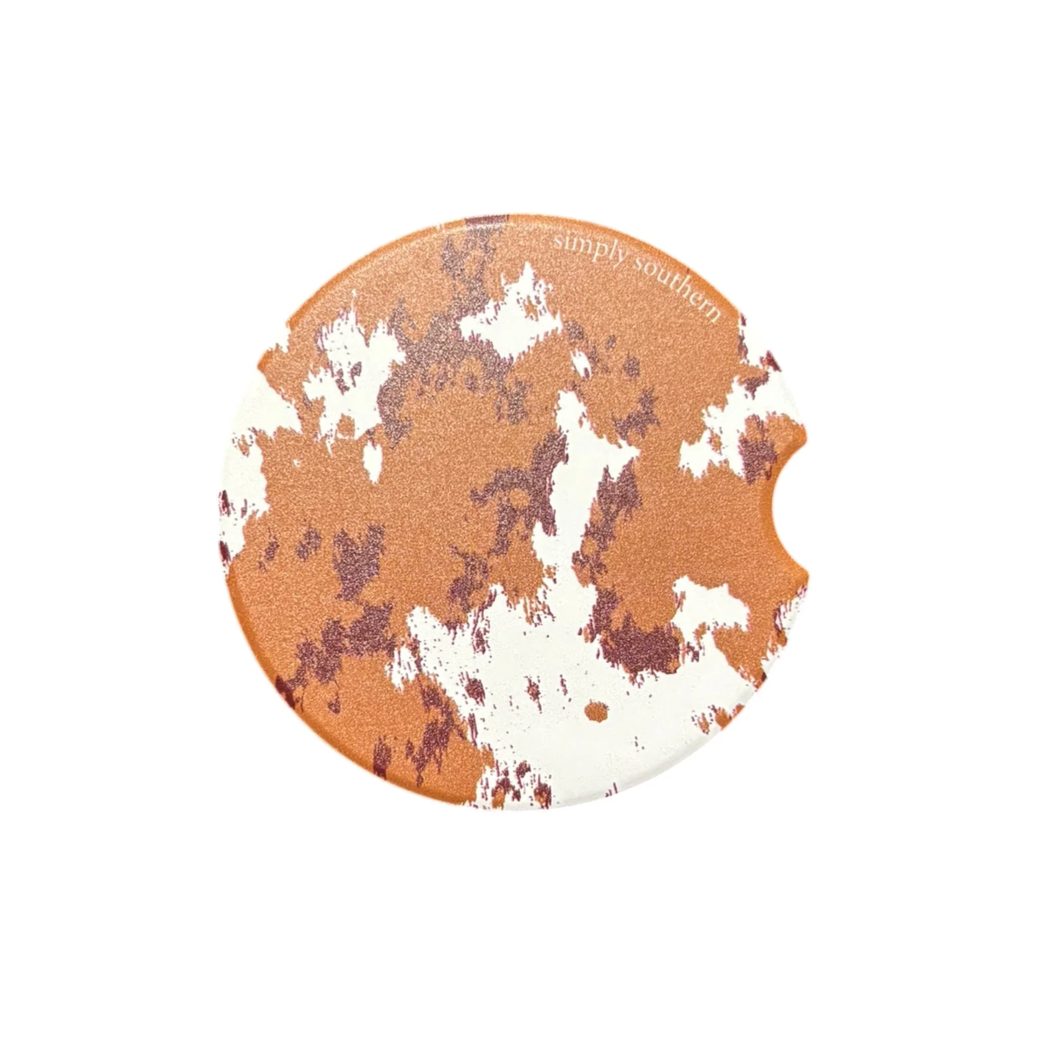 Brown Cow Print Car Coaster