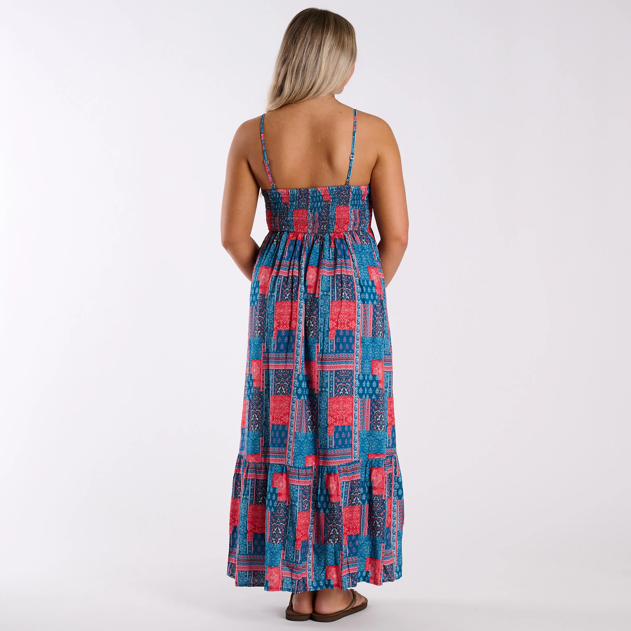 Coastal Patchwork Sleeveless Maxi Dress - Image 5