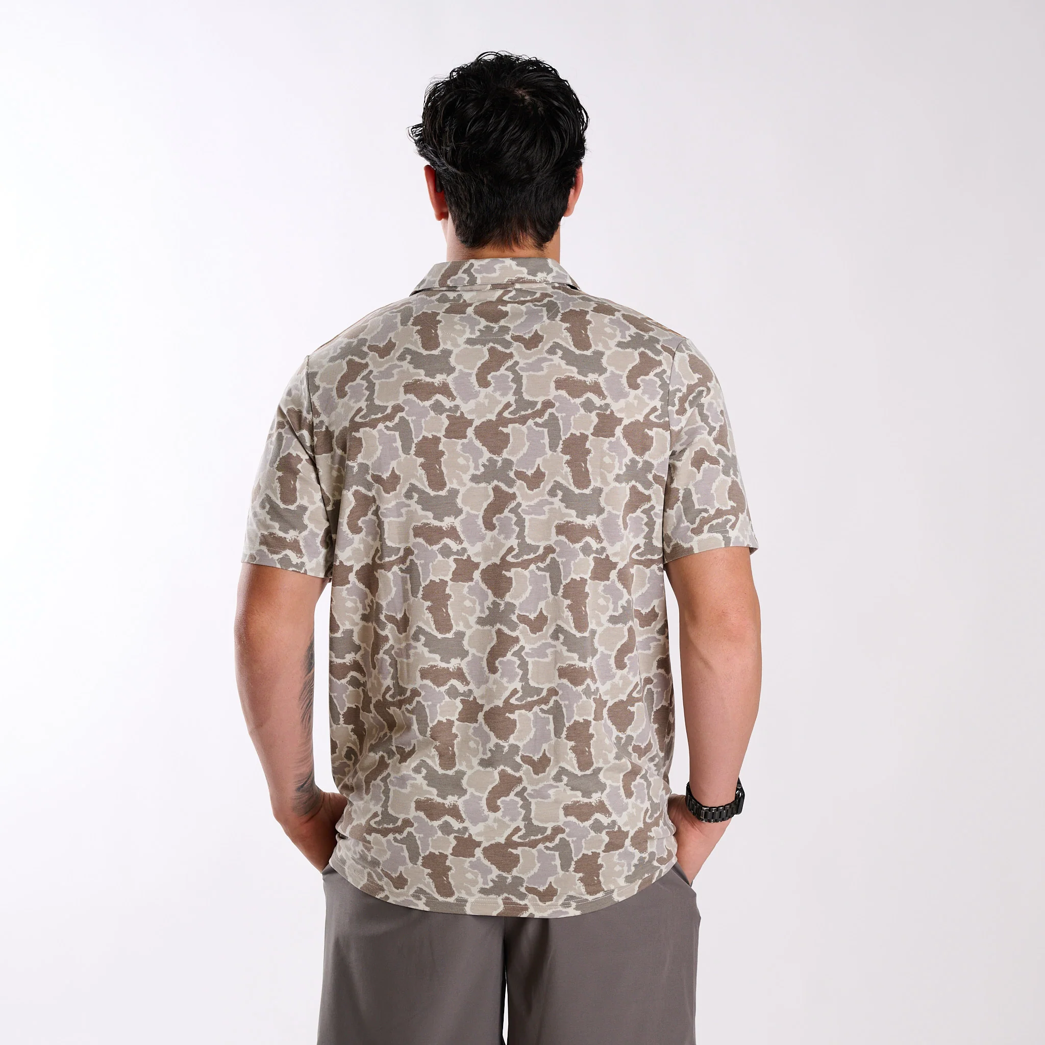 Grey and Tan Camo Polo - Image 4