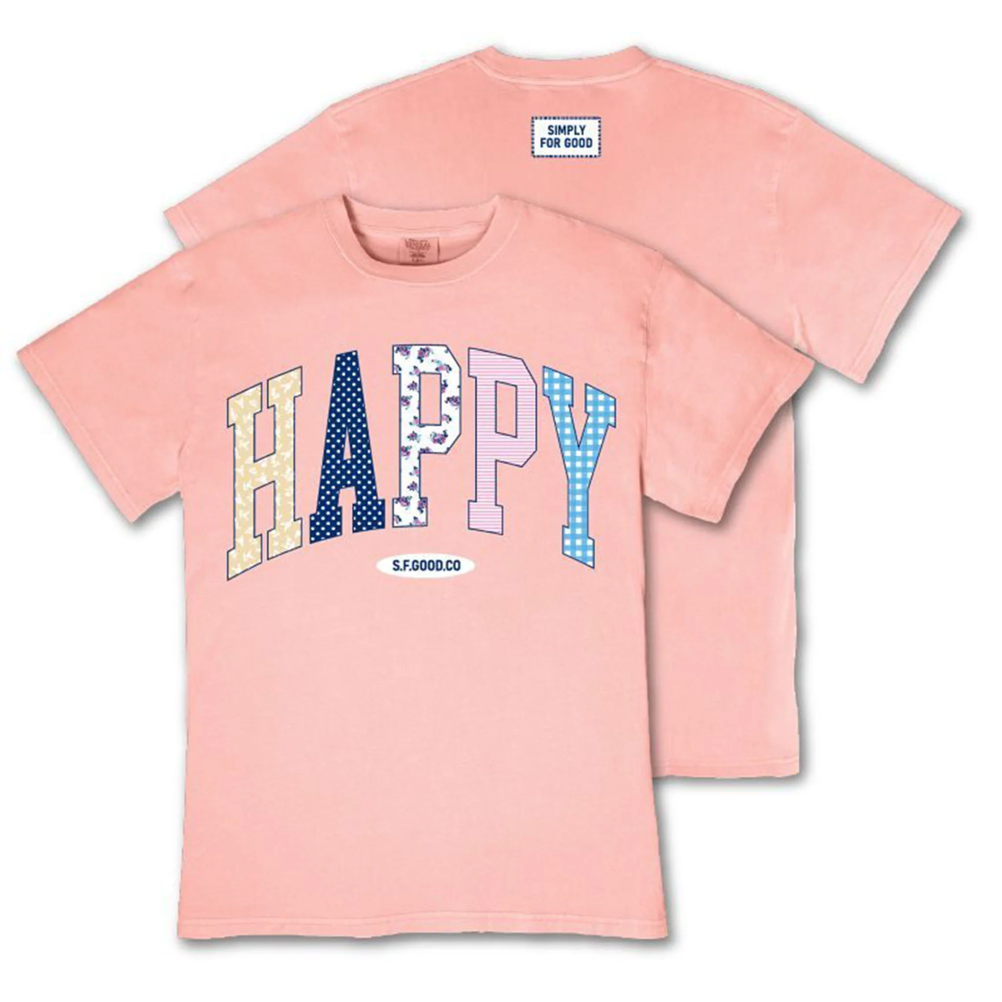 Happy Patchwork Short Sleeve T-Shirt