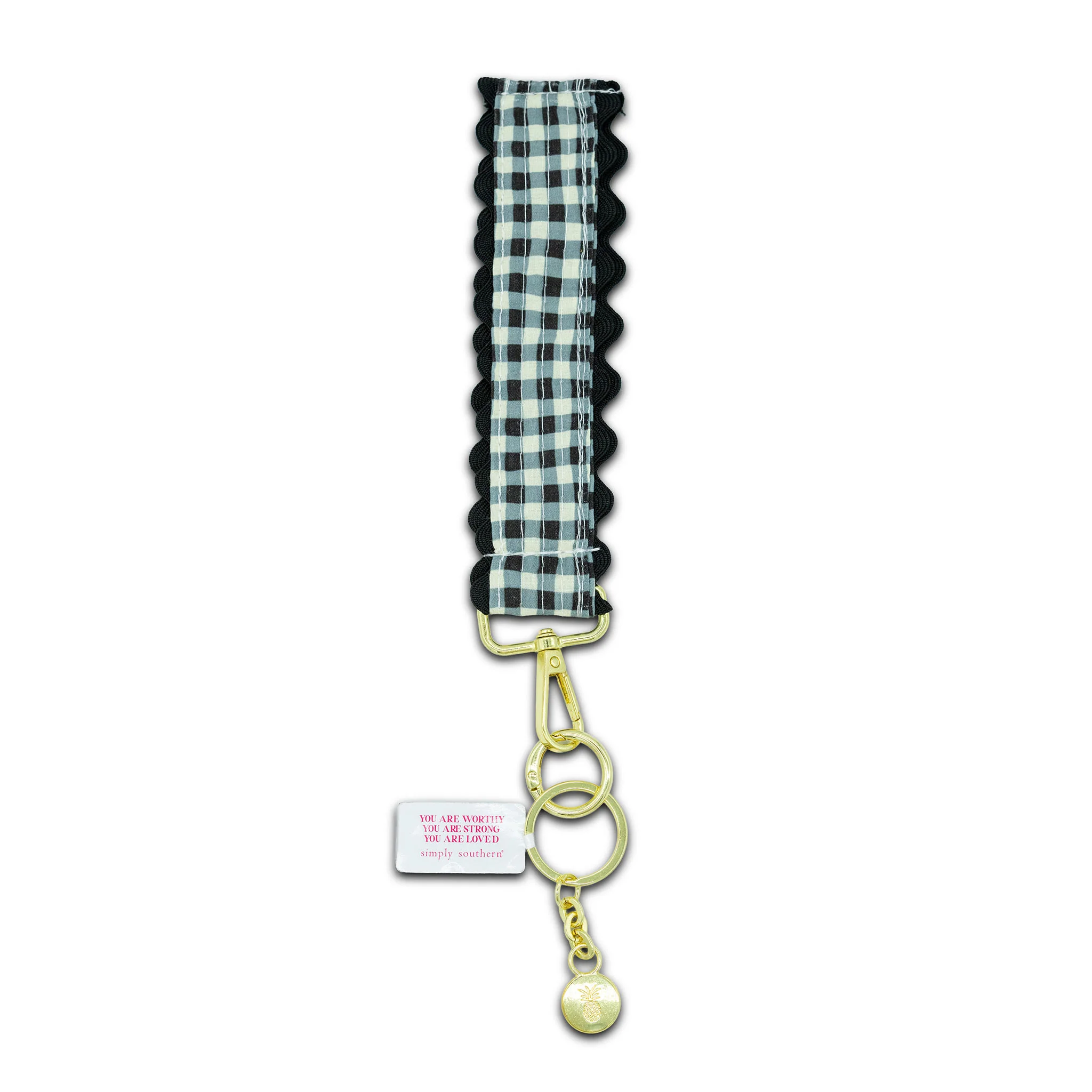 Lace Key Fob in Black Gingham