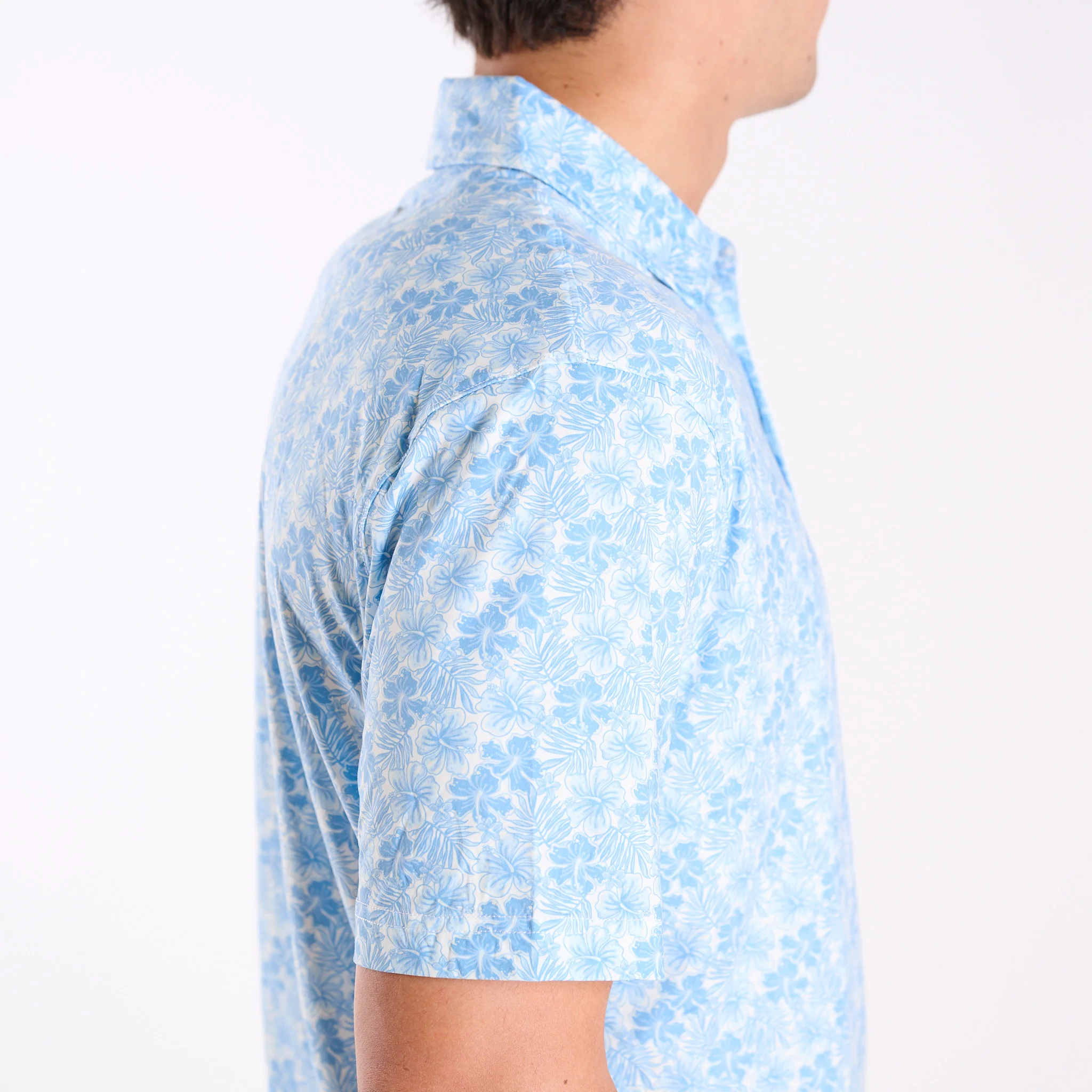 Men's Water Dude Printed Floral Polo - Image 4