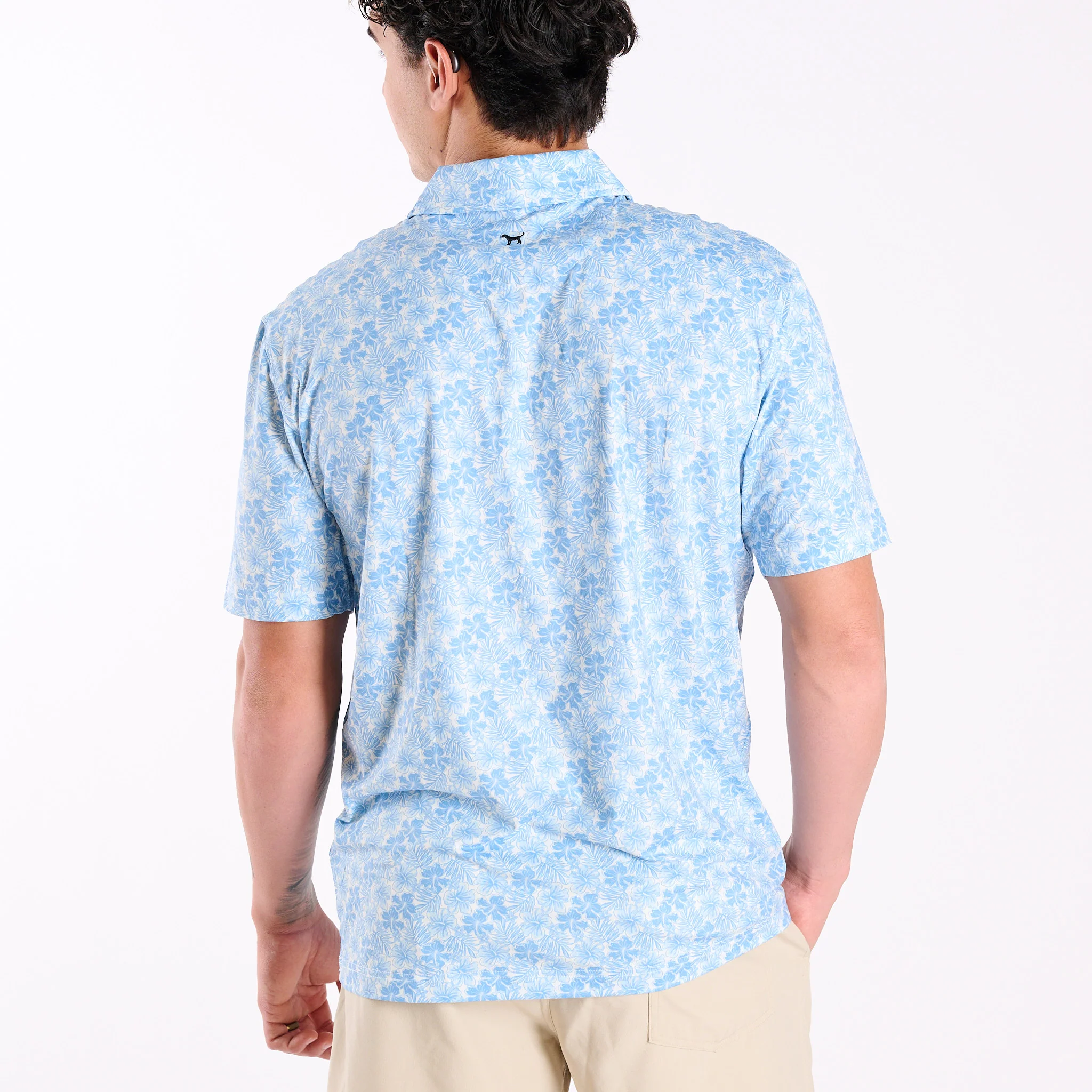 Men's Water Dude Printed Floral Polo - Image 6